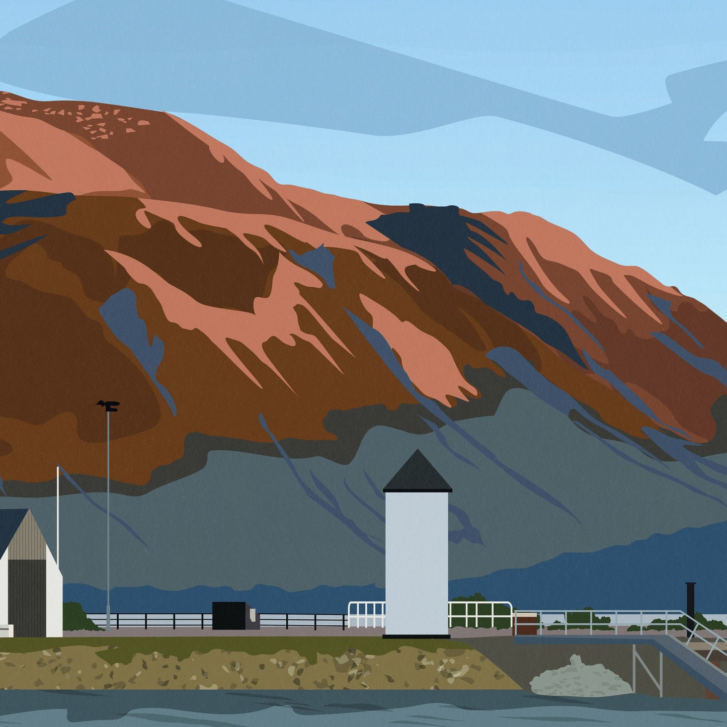 Lochaber Print - Ben Nevis from Corpach - Fort William - Travel Poster - The Three Peaks