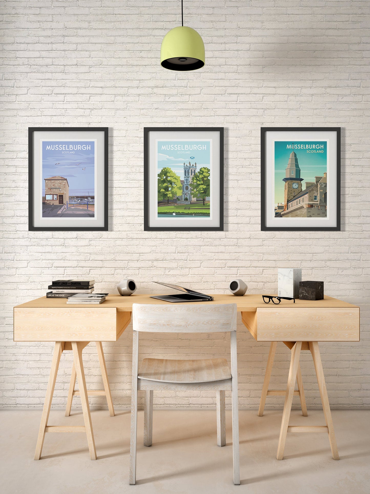 Musselburgh Fisherrow Harbour Print - Travel Poster - Edinburgh Poster - East Lothian - Midlothian