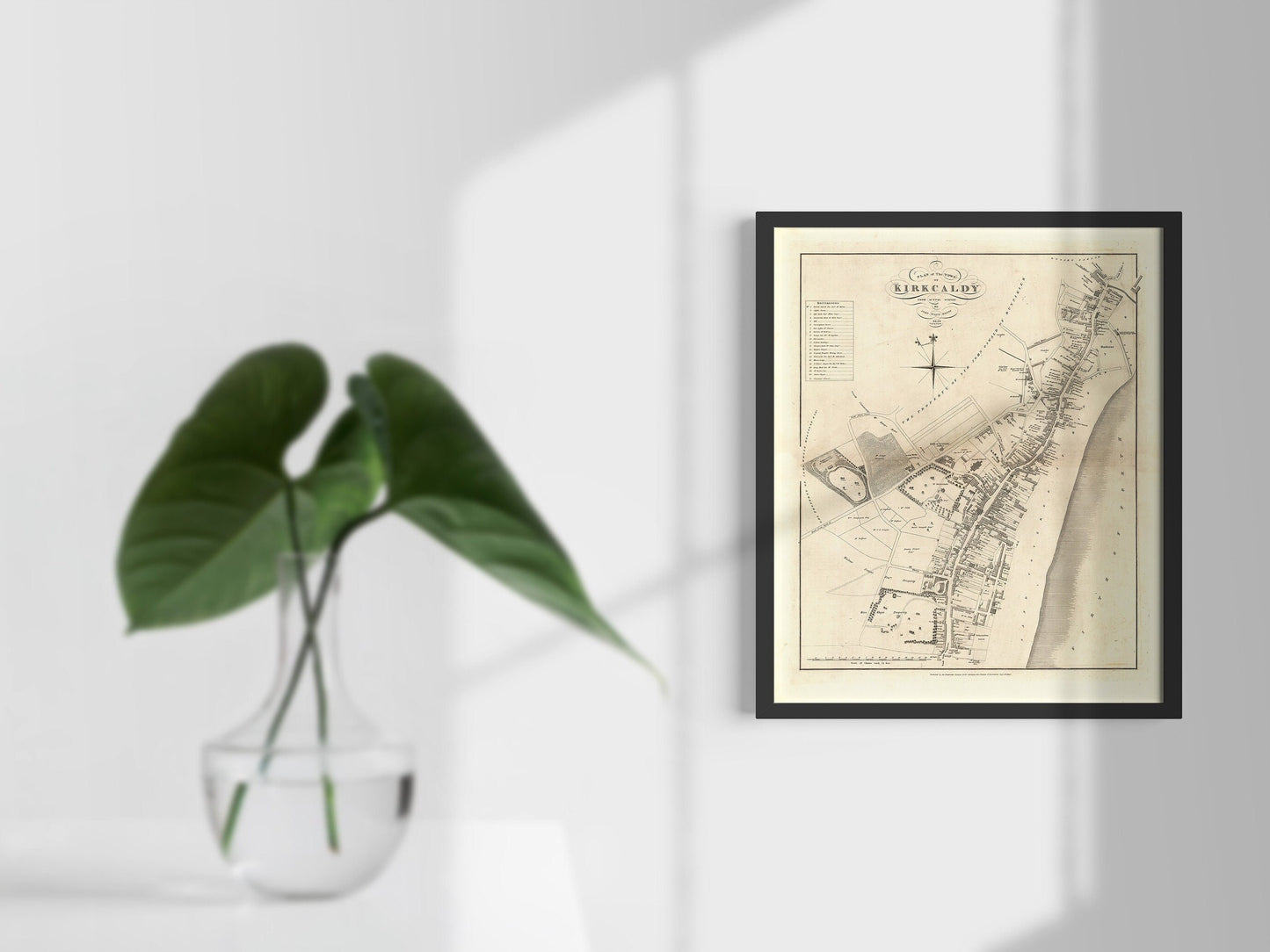 Kirkcaldy Map | Plan of the Town of Kirkcaldy from actual survey | Kingodm of Fife | Scotland Print | Vintage Poster Reproduction