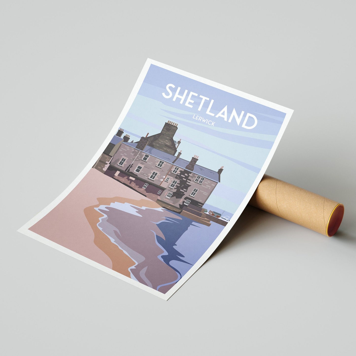 Lerwick, Shetlands Travel Poster Print - Scotland Wall Art - A3, A2, A1 Sizes Available