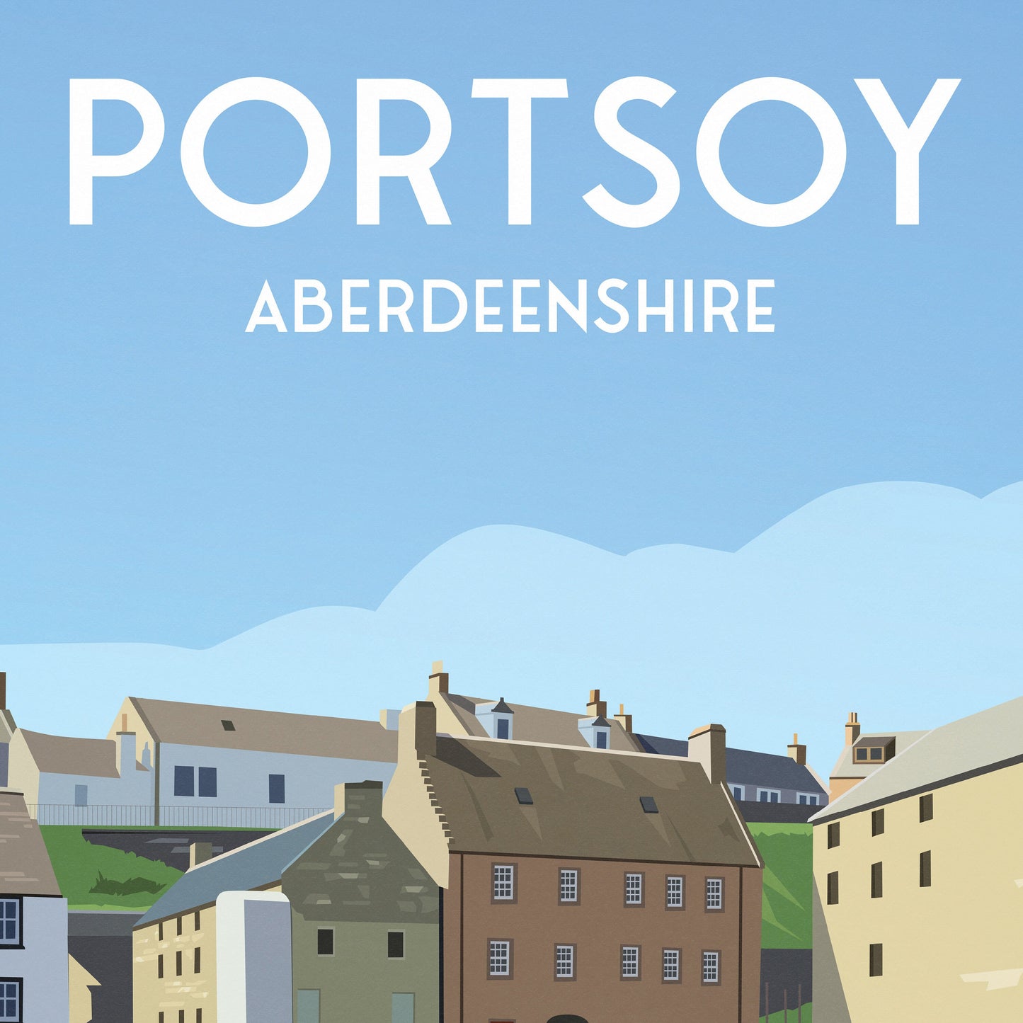 Portsoy Harbour Travel Poster Print - Aberdeenshire - Scotland - Scottish Landscape - Banff - Moray Firth