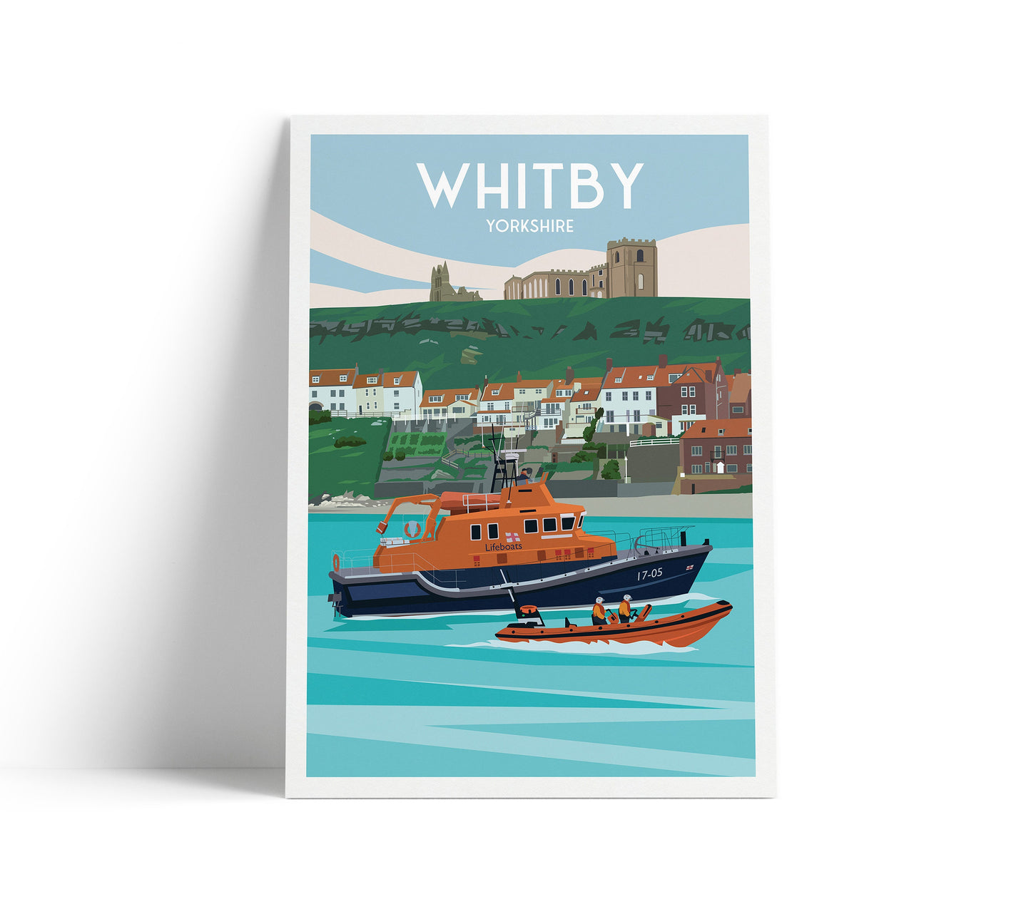 Whitby Abbey Travel Poster | Lifebout | North Yorkshire Wall Art | Home Decor Artwork | Wedding gift | Birthday Present