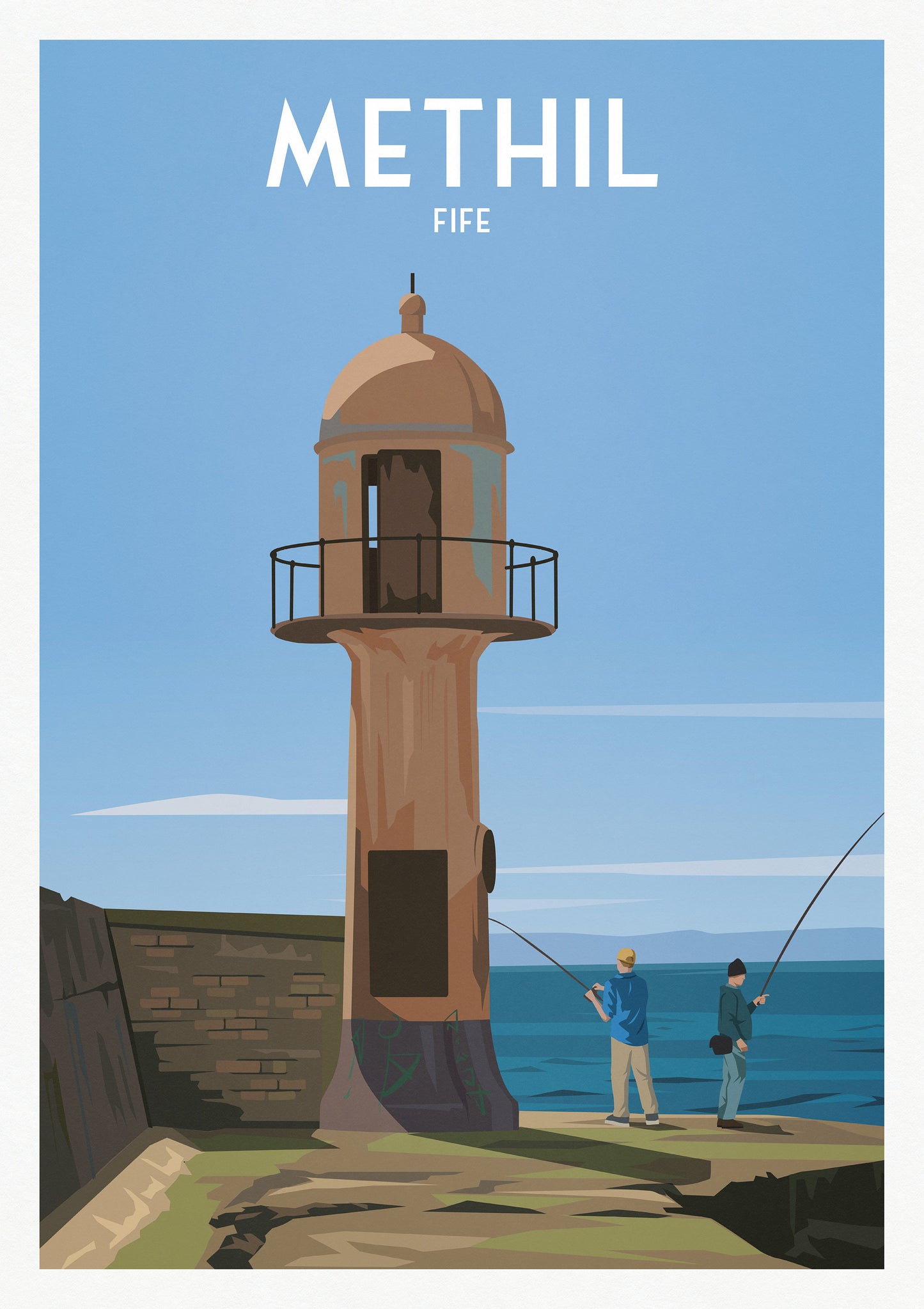 Methil Lighthouse Print - Fife Coastal Path - Travel Poster