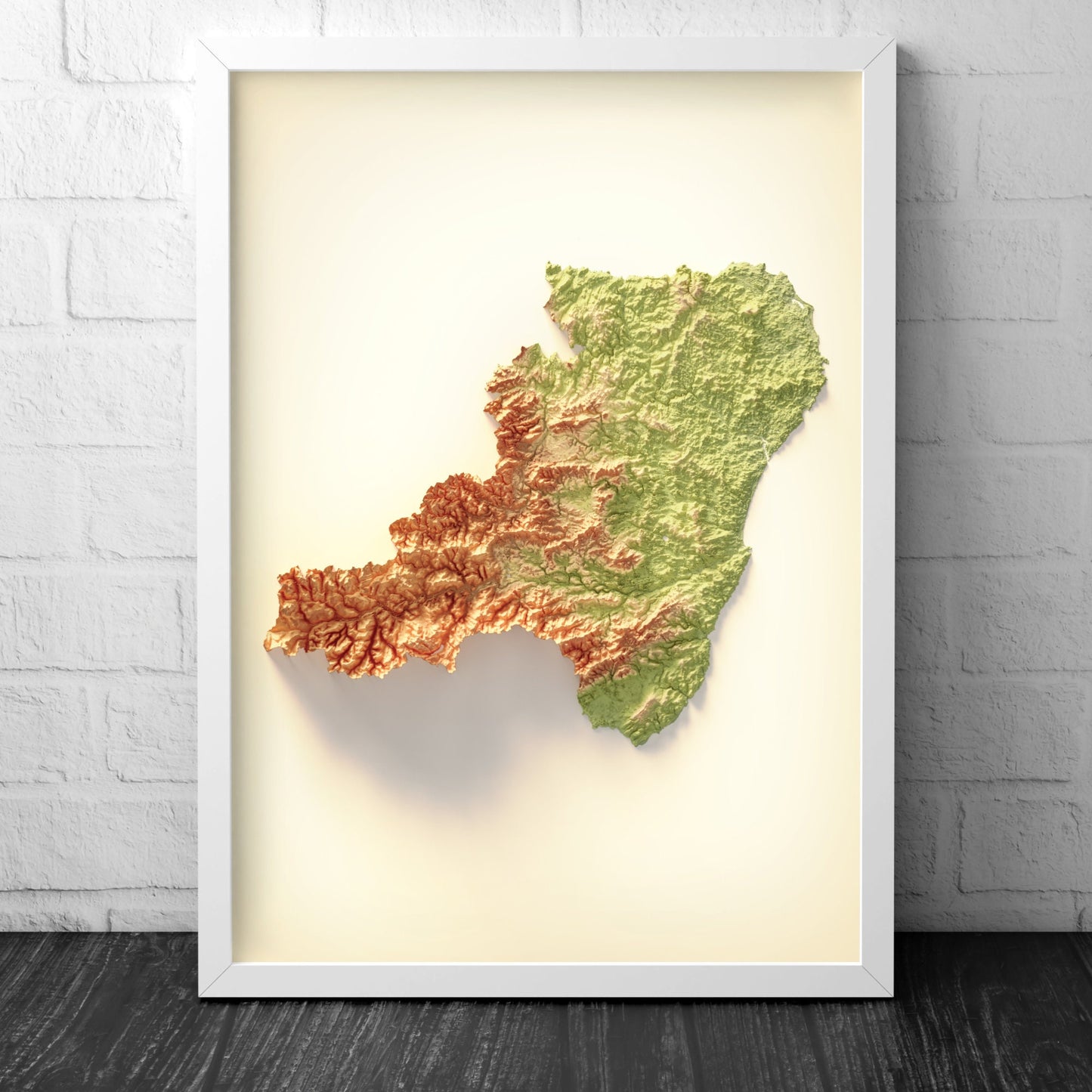 Aberdeenshire Art Relief Map - 2D Print - Scotland Geology Poster - 2D Shaded Relief Map