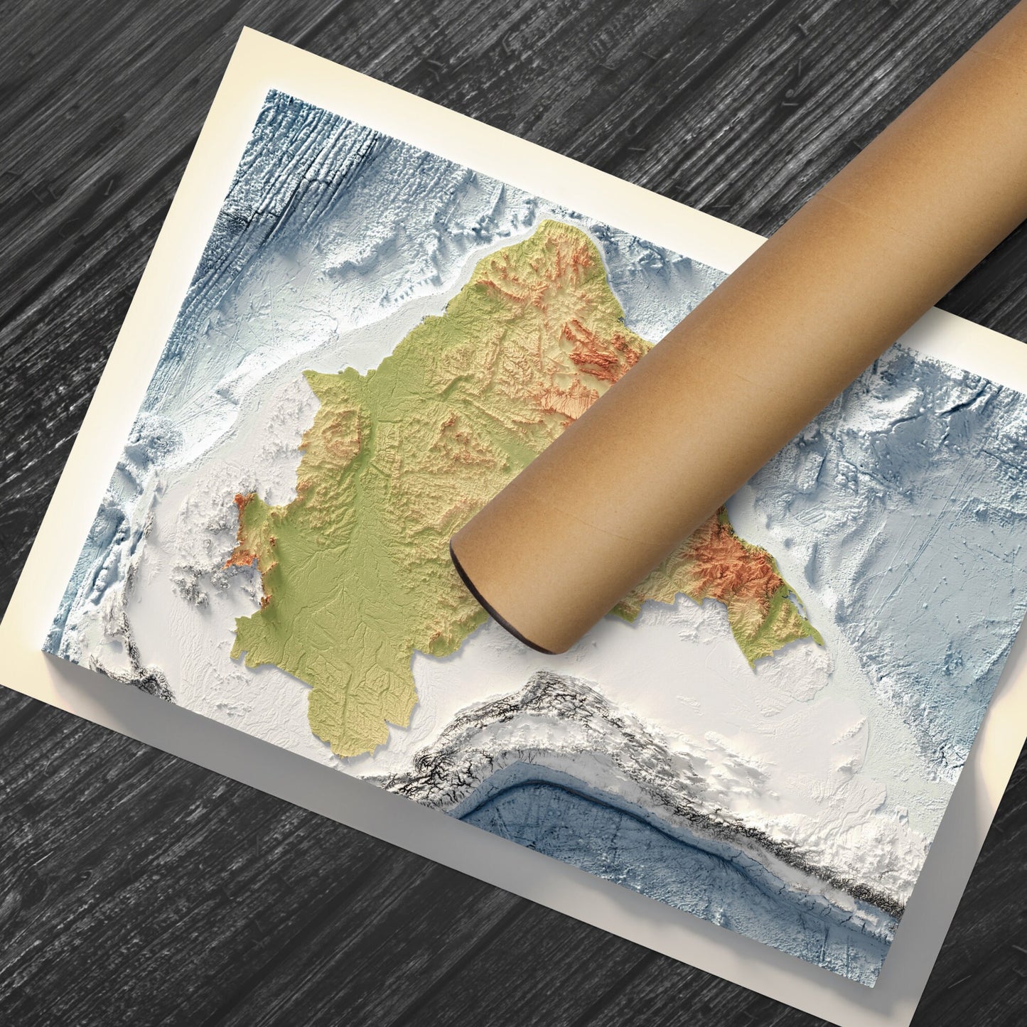 Brazil Bathymetry Print - Ocean Topographical Map - South America - Wall Art Poster