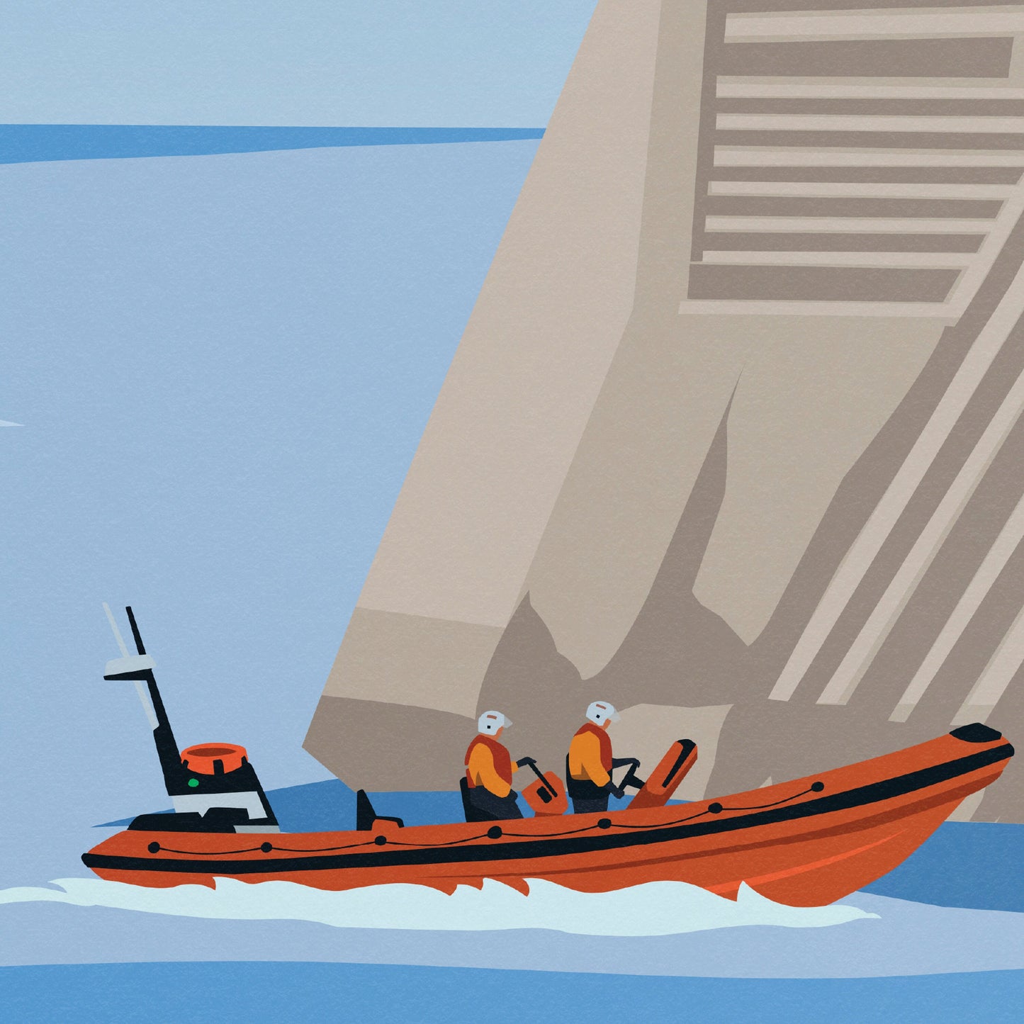 Porthcawl Lighthouse Print - Travel Poster - South Wales - Lifeboat