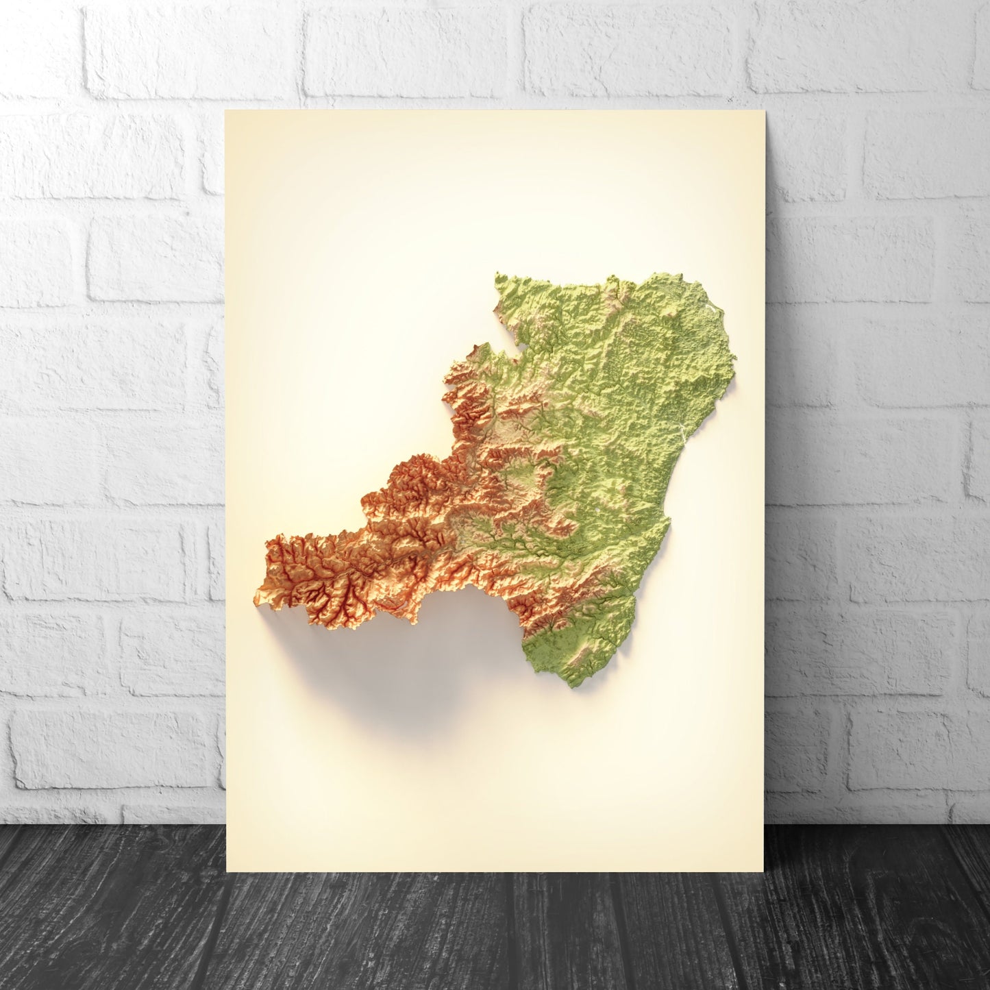 Aberdeenshire Art Relief Map - 2D Print - Scotland Geology Poster - 2D Shaded Relief Map