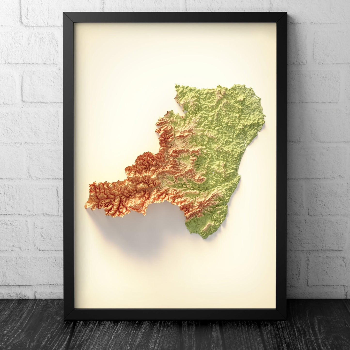 Aberdeenshire Art Relief Map - 2D Print - Scotland Geology Poster - 2D Shaded Relief Map
