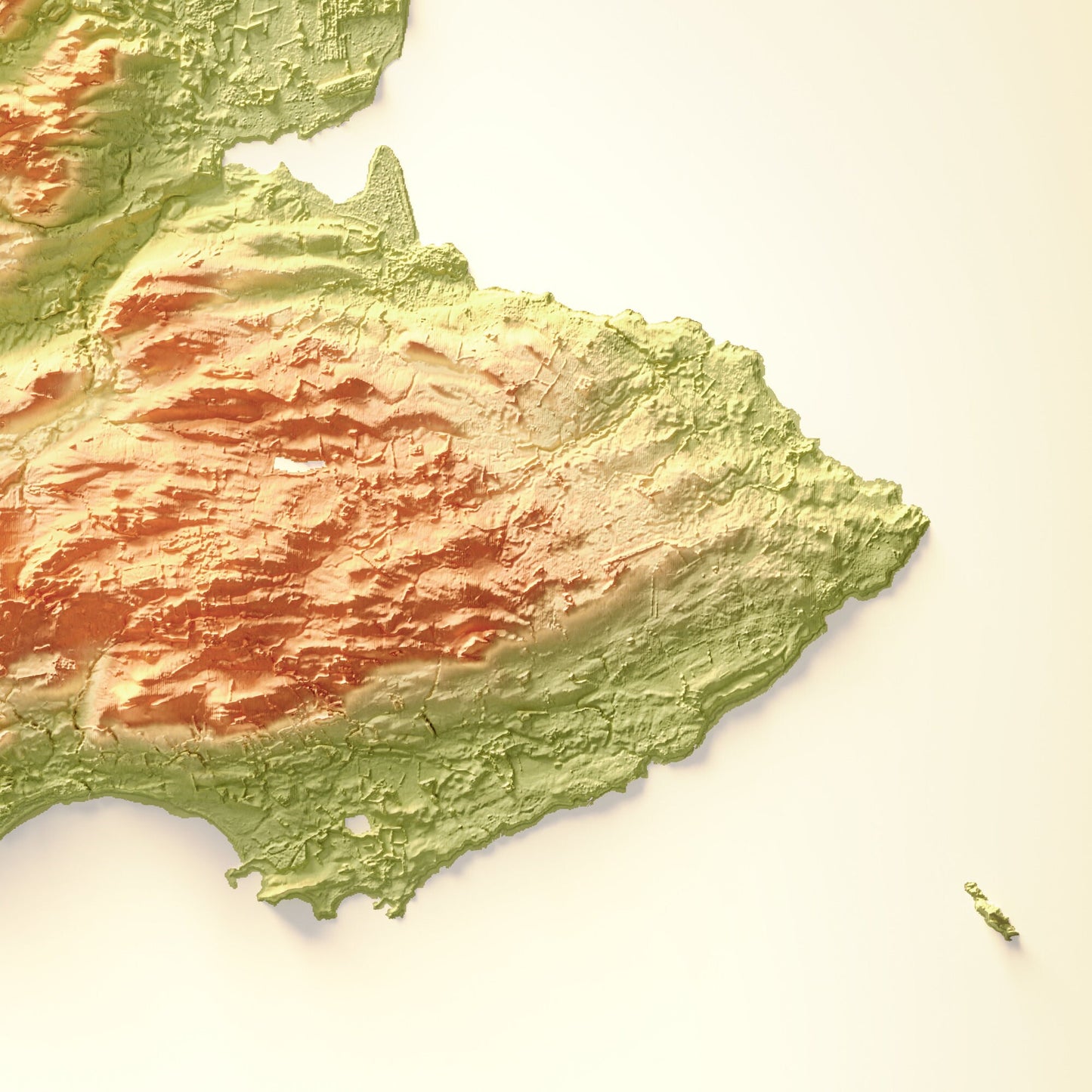 Fife Art Relief Map - 2D Print - Scotland Geology Poster - 2D Shaded Relief Map