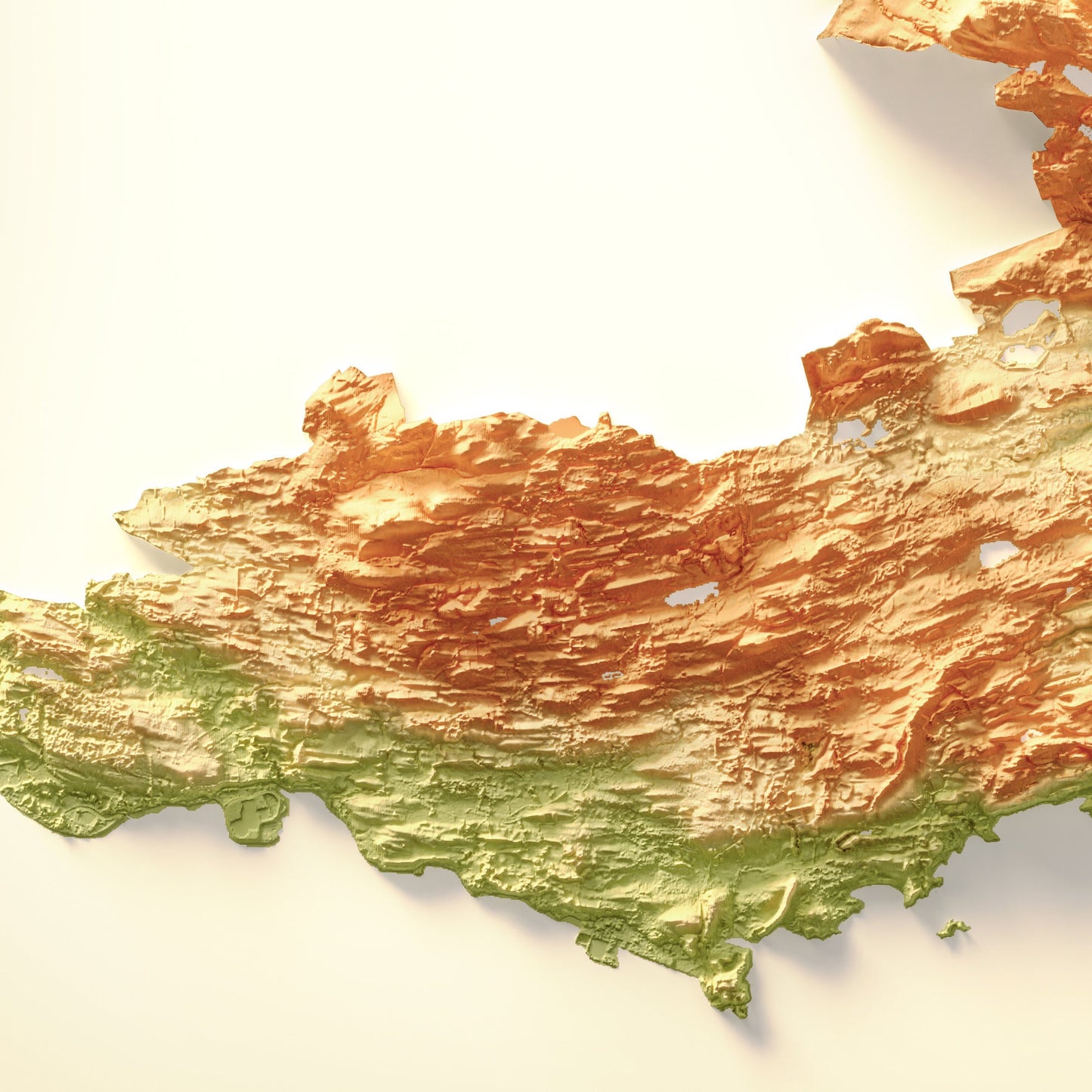Fife Art Relief Map - 2D Print - Scotland Geology Poster - 2D Shaded Relief Map
