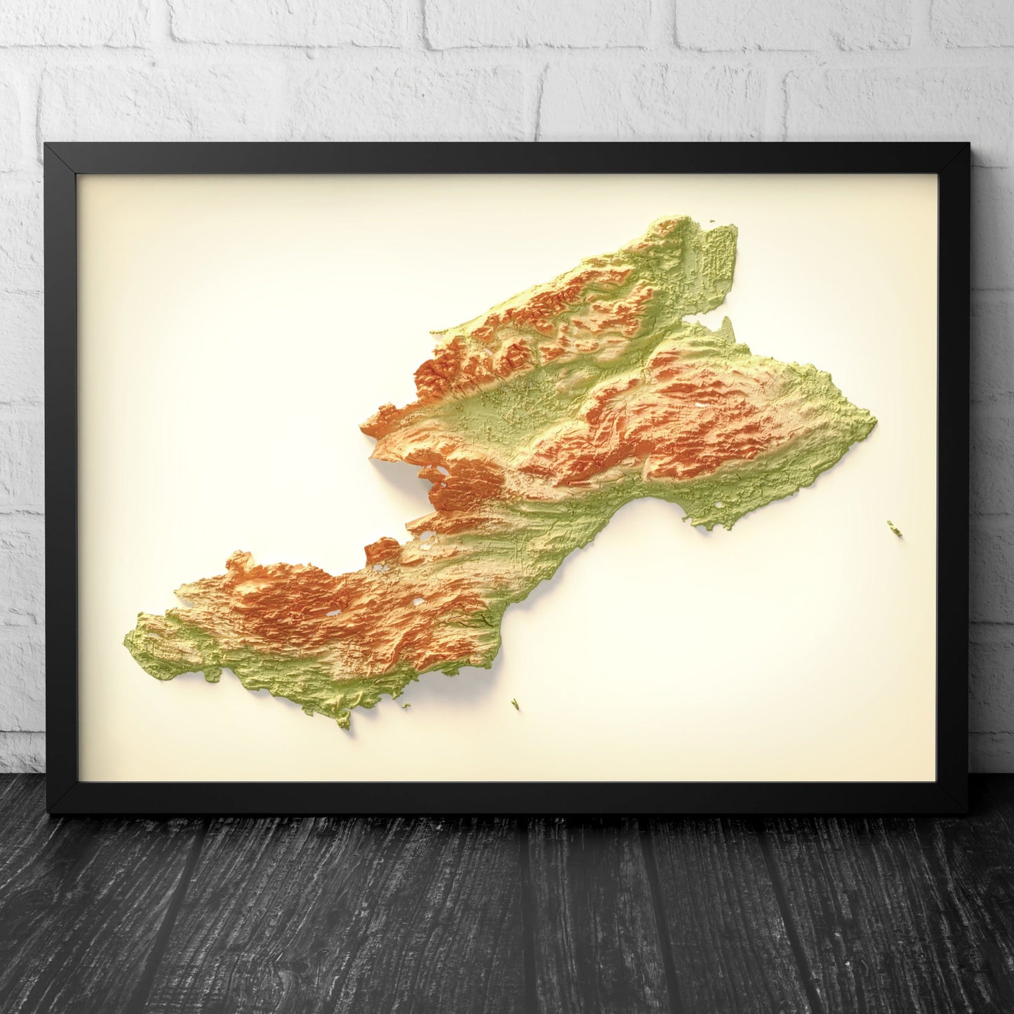 Fife Art Relief Map - 2D Print - Scotland Geology Poster - 2D Shaded Relief Map
