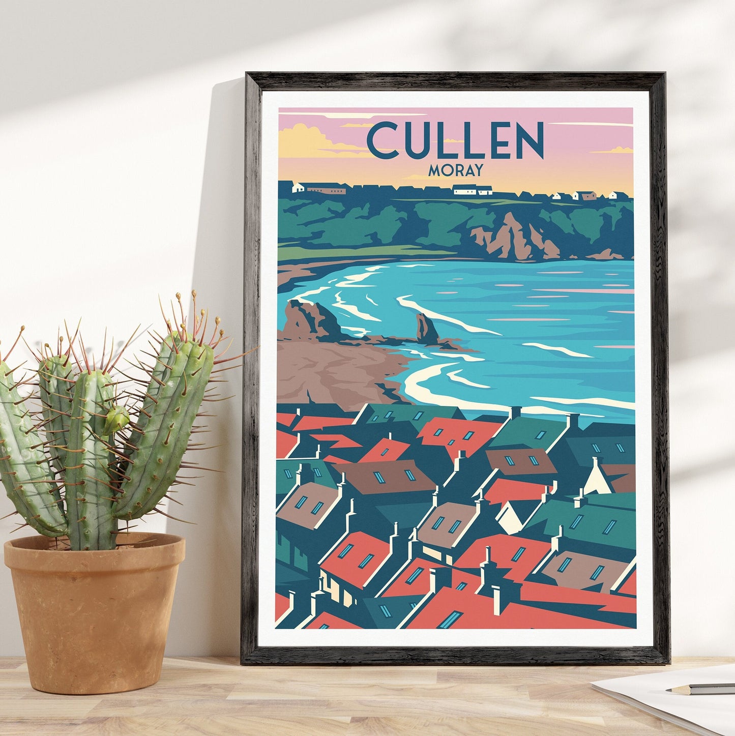 Cullen Print - Moray Firth - Scotland - Travel Poster - Three Kings - Coastal Charm