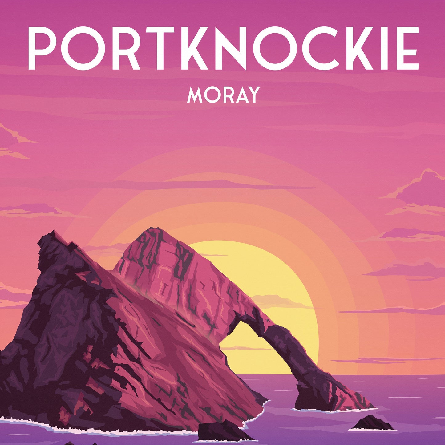 Portknockie Print - Bow Fiddle Rock - Moray Firth - Scotland