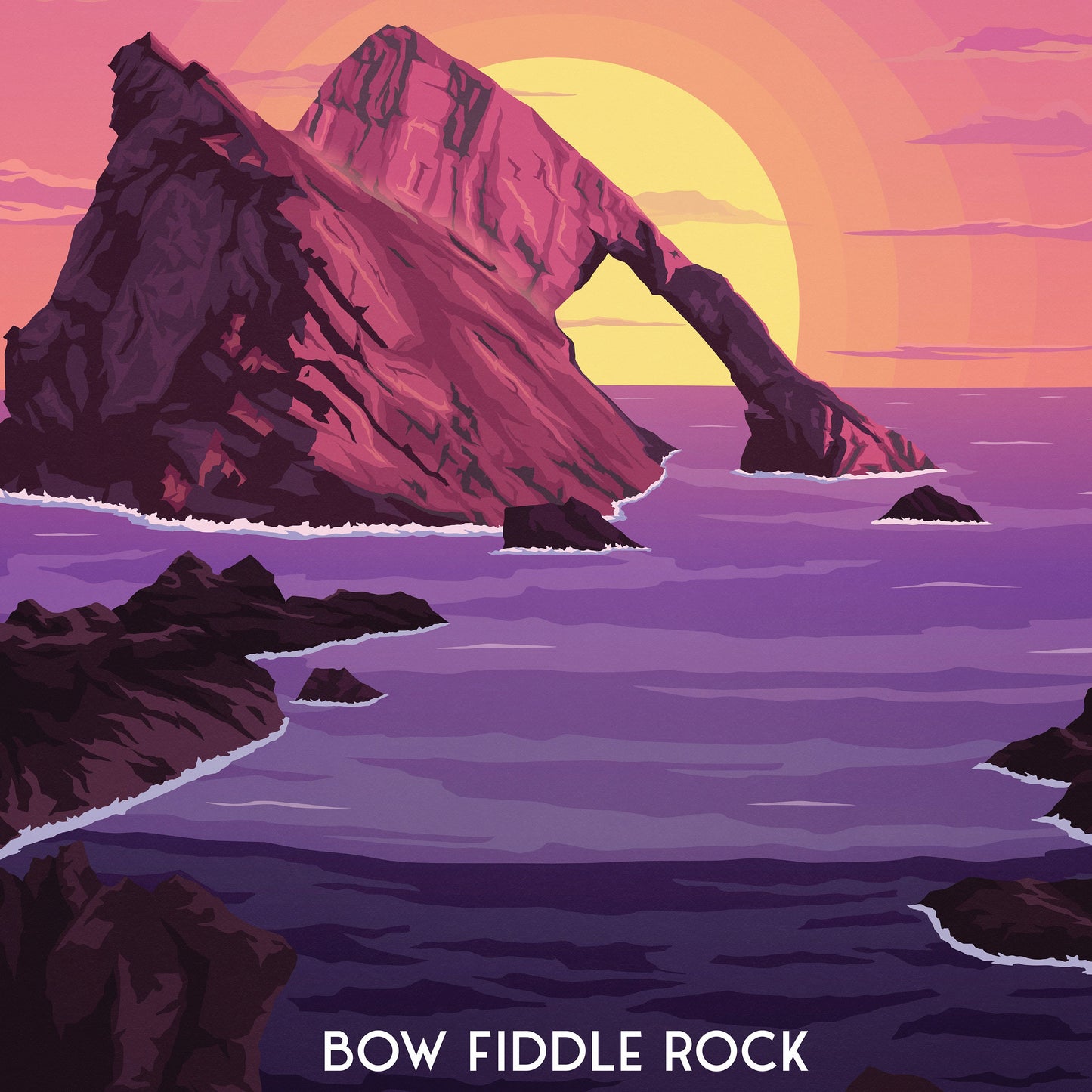 Portknockie Print - Bow Fiddle Rock - Moray Firth - Scotland