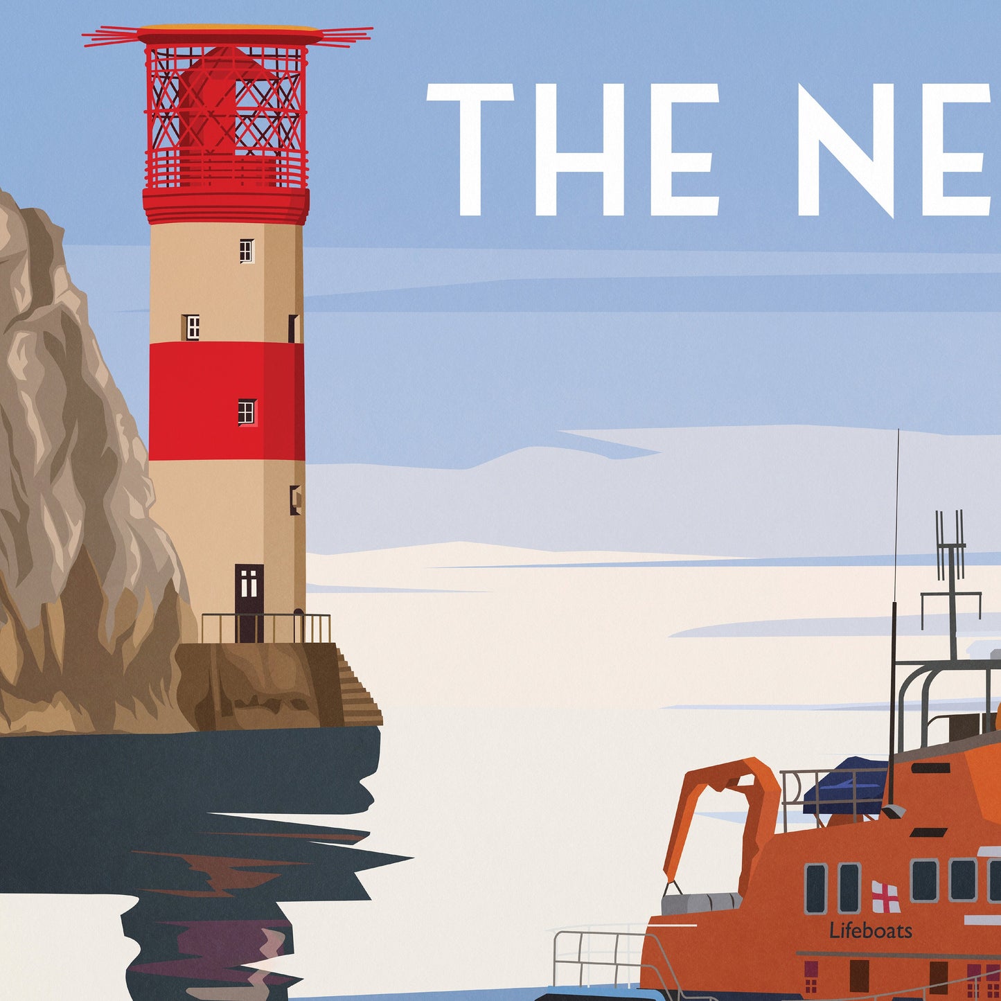 Isle of Wight Travel Poster, The Needles, Minimalist Wall Art, , Wall Art Prints