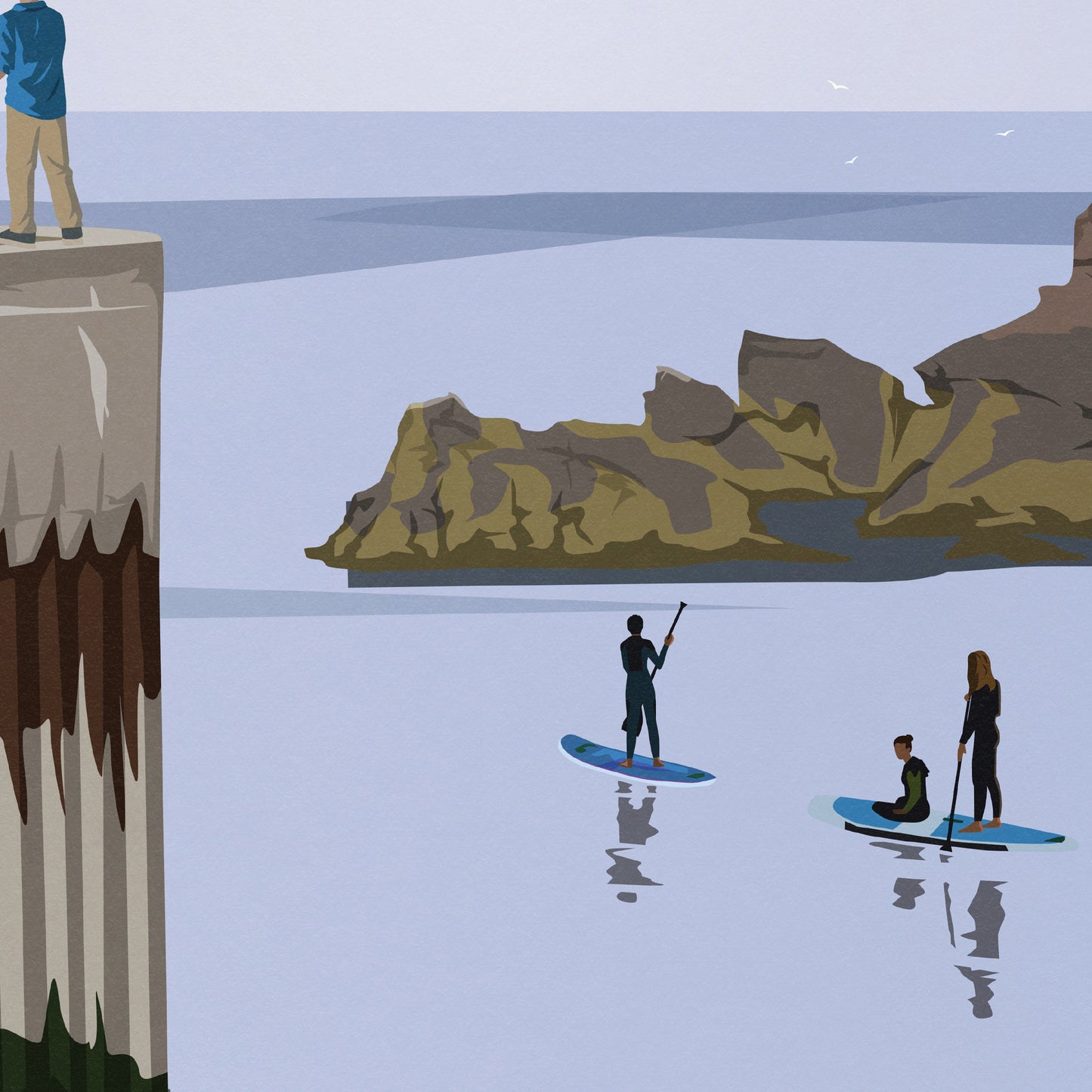 Findochty Print - Moray Firth - Buckie - Harbour- Paddleboarding - Scotland - Travel Poster