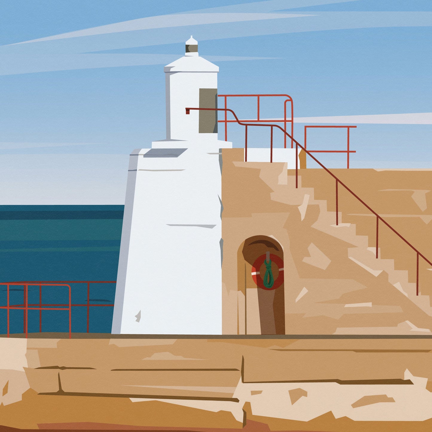 Whitehills Print - Aberdeenshire - Lighthouse - Banffshire - Travel Poster