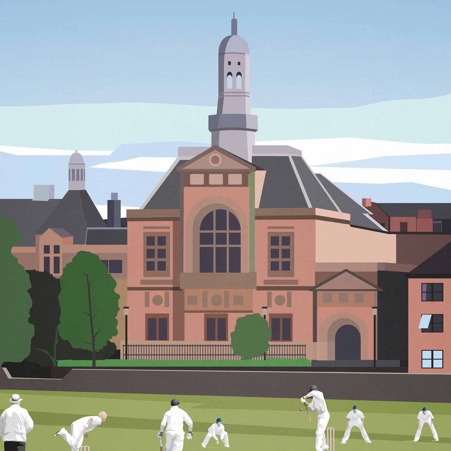 Partick Cricket Print - Glasgow Travel Poster - West of Scotland - Wall Art
