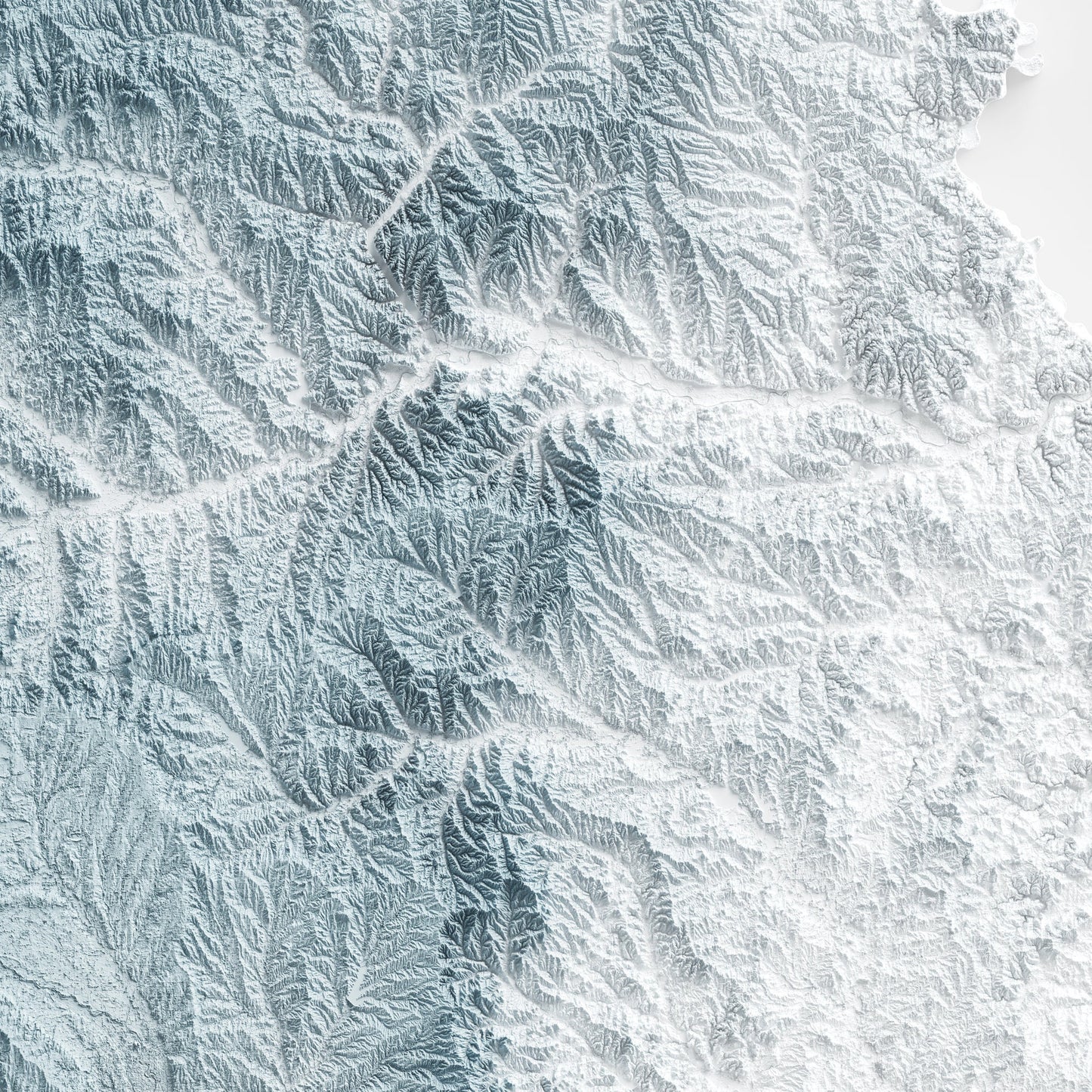 Kansas Art Relief Map - 2D Print - USA Geology - 2D Shaded Relief Map - United States of America