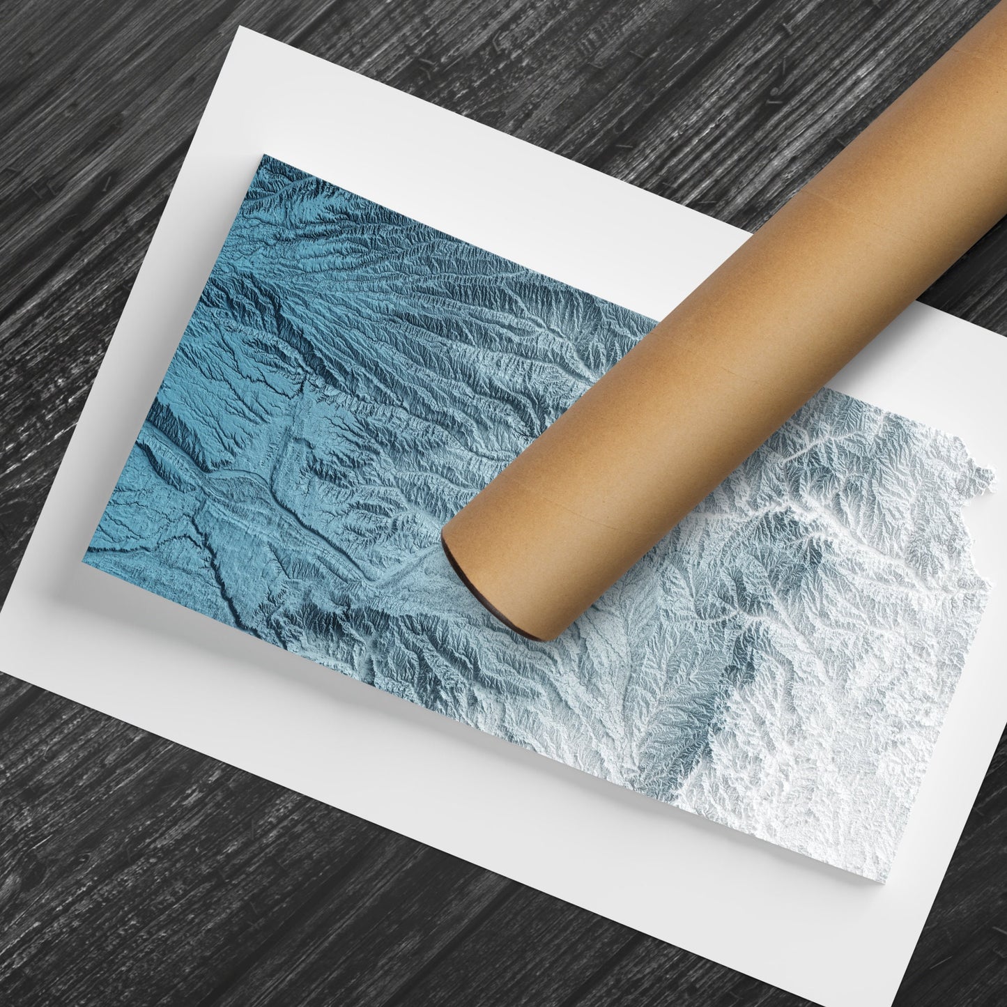 Kansas Art Relief Map - 2D Print - USA Geology - 2D Shaded Relief Map - United States of America