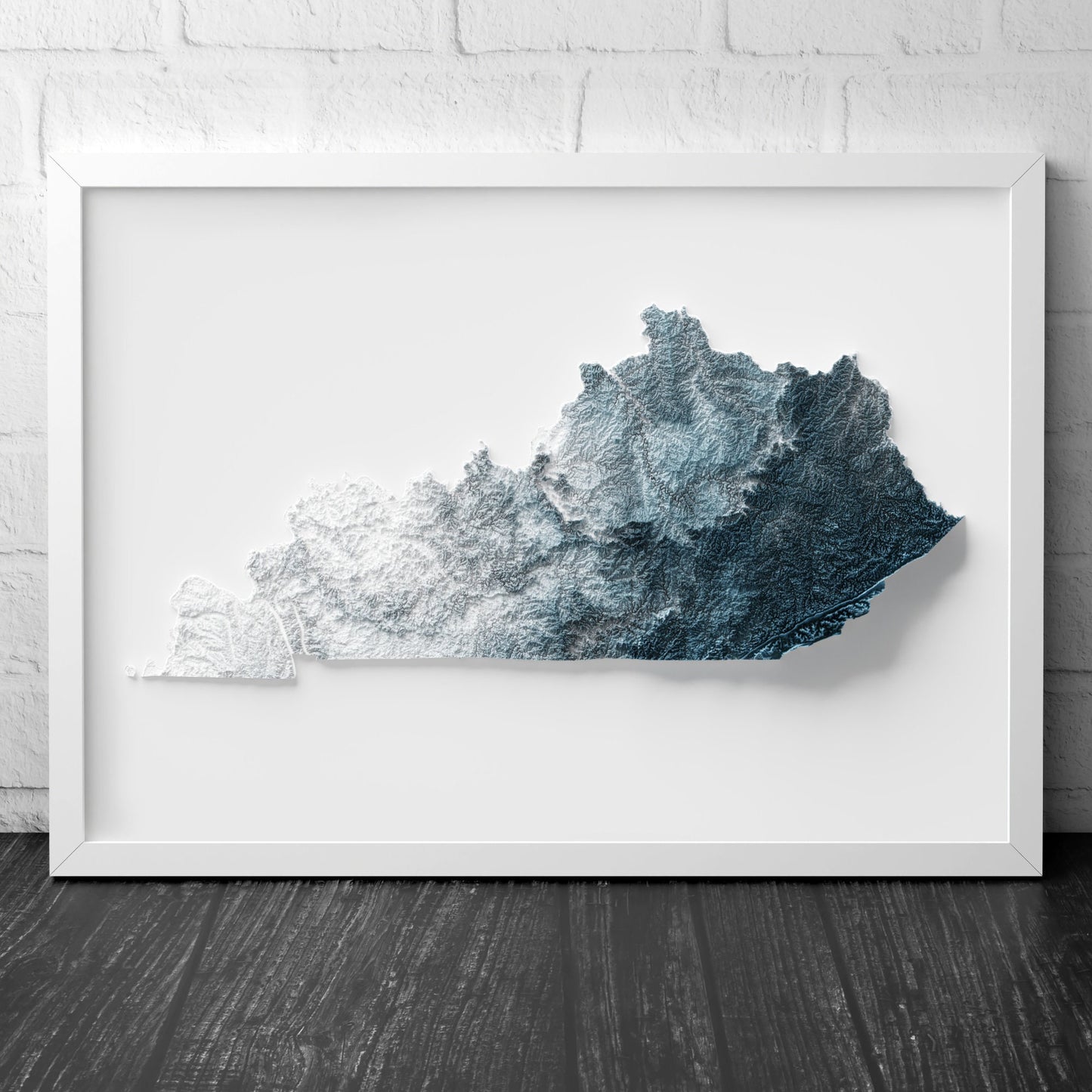 Kentucky Art Relief Map - 2D Print - USA Geology - 2D Shaded Relief Map - United States of America