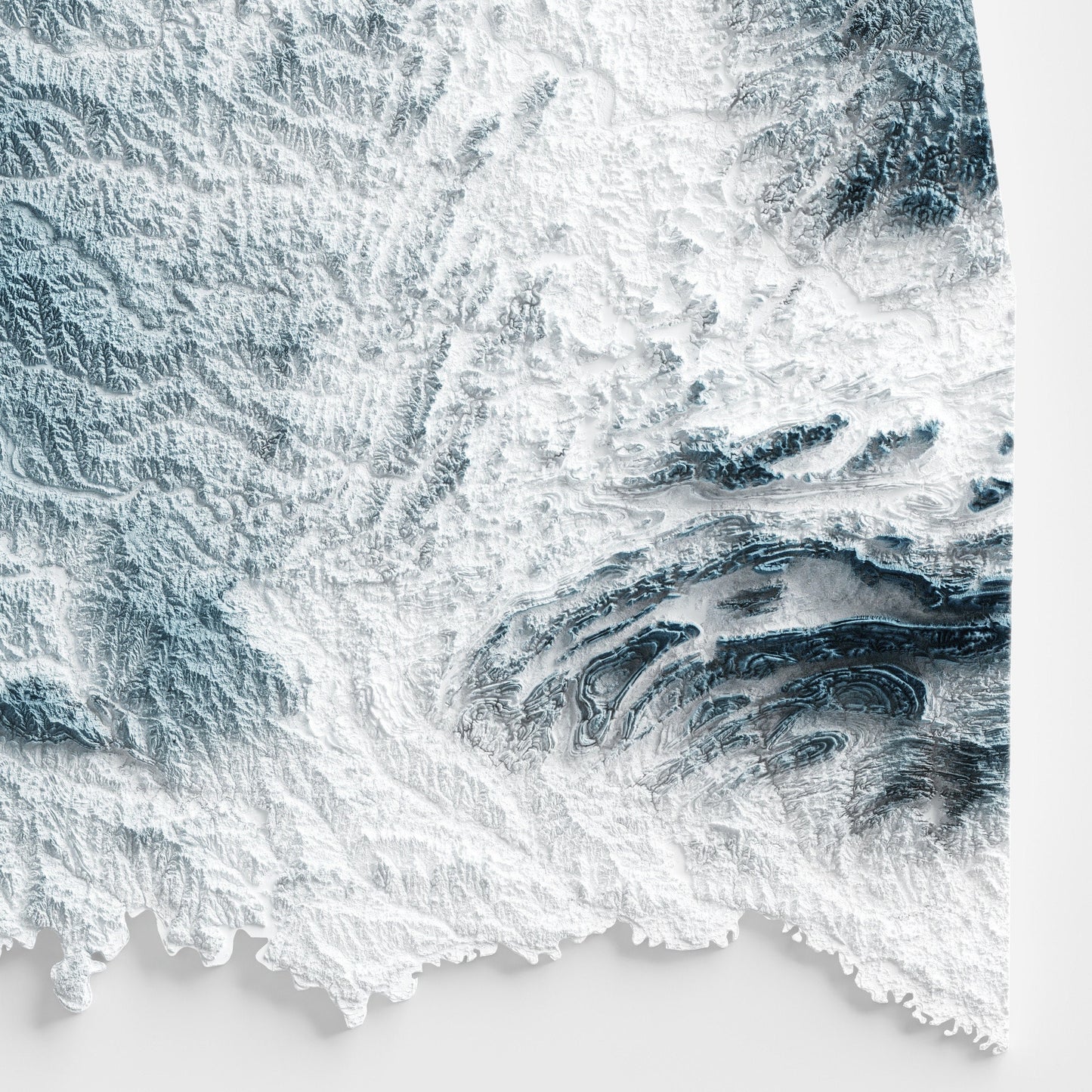 Oklahoma Art Relief Map - 2D Print - USA Geology - 2D Shaded Relief Map - United States of America