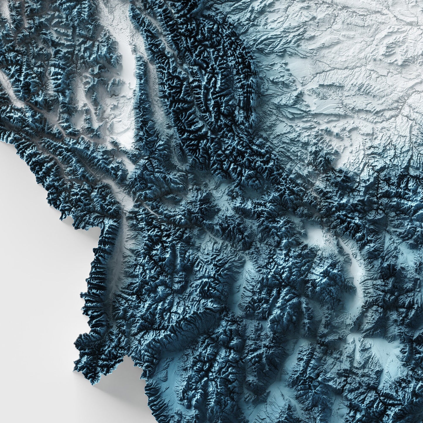 Montana Art Relief Map - 2D Print - USA Geology - 2D Shaded Relief Map - United States of America
