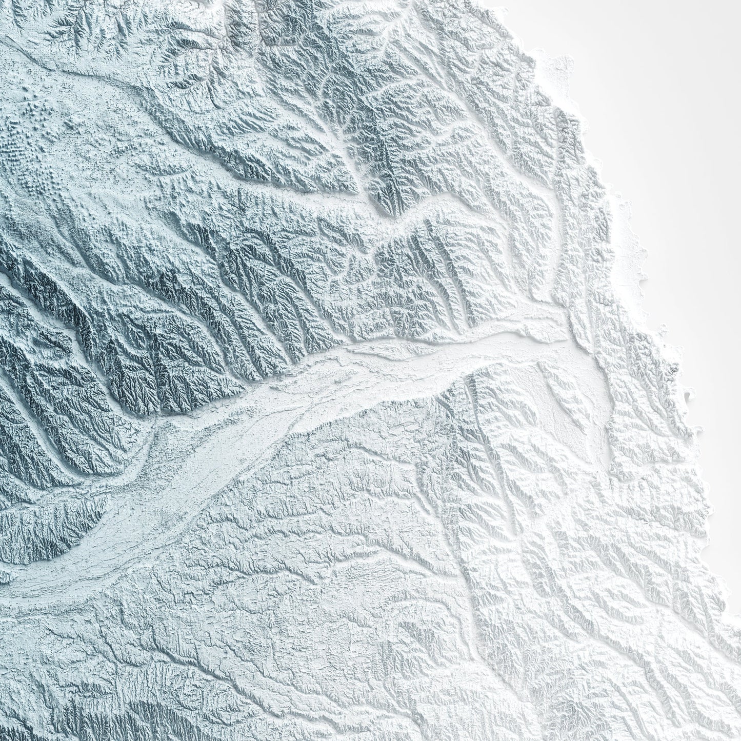 Nebraska Art Relief Map - 2D Print - USA Geology - 2D Shaded Relief Map - United States of America