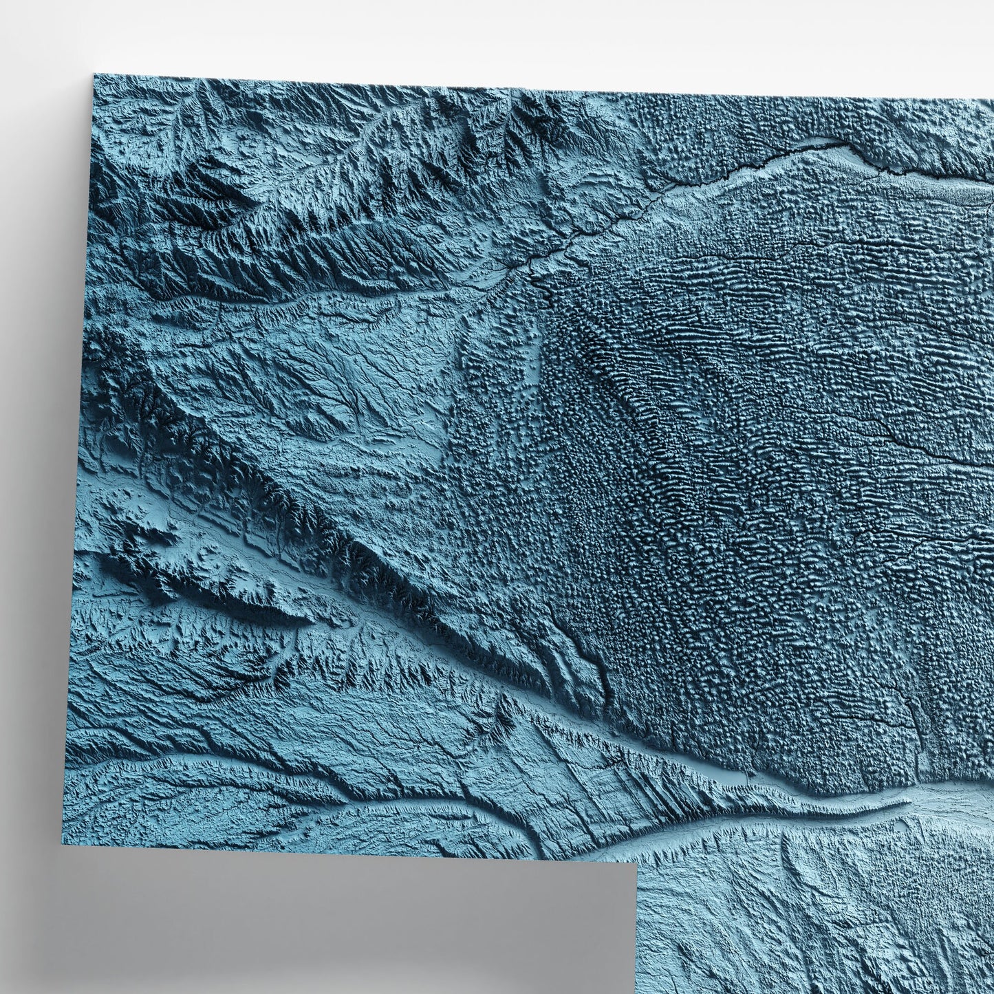Nebraska Art Relief Map - 2D Print - USA Geology - 2D Shaded Relief Map - United States of America