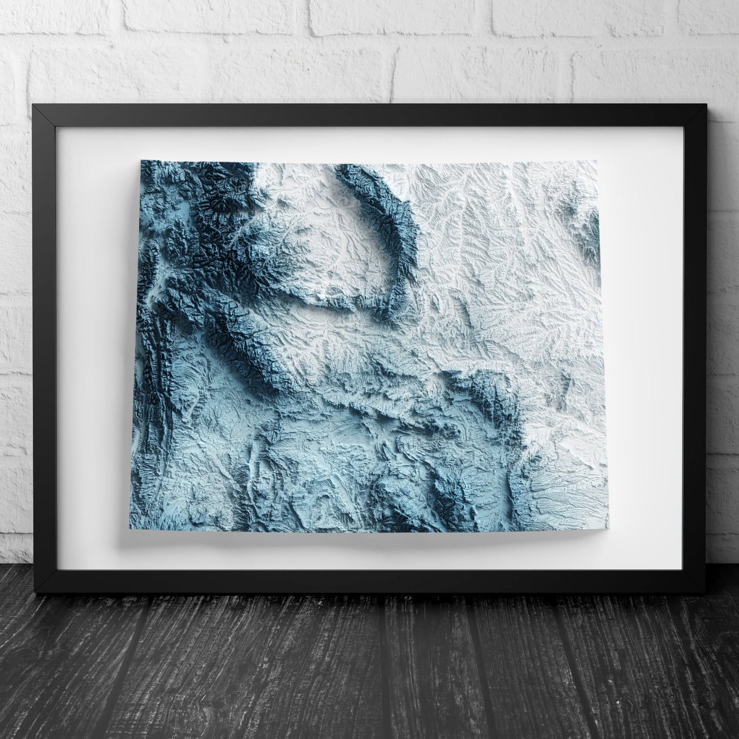 Wyoming Art Relief Map - 2D Print - USA Geology - 2D Shaded Relief Map - United States of America