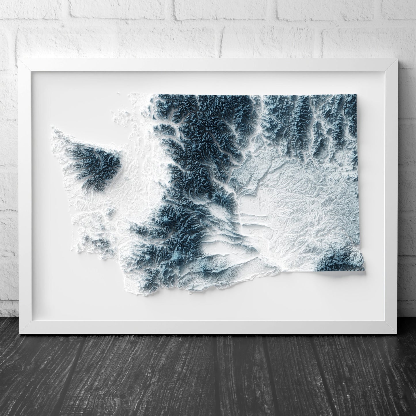 Washington Art Relief Map - 2D Print - USA Geology - 2D Shaded Relief Map - United States of America