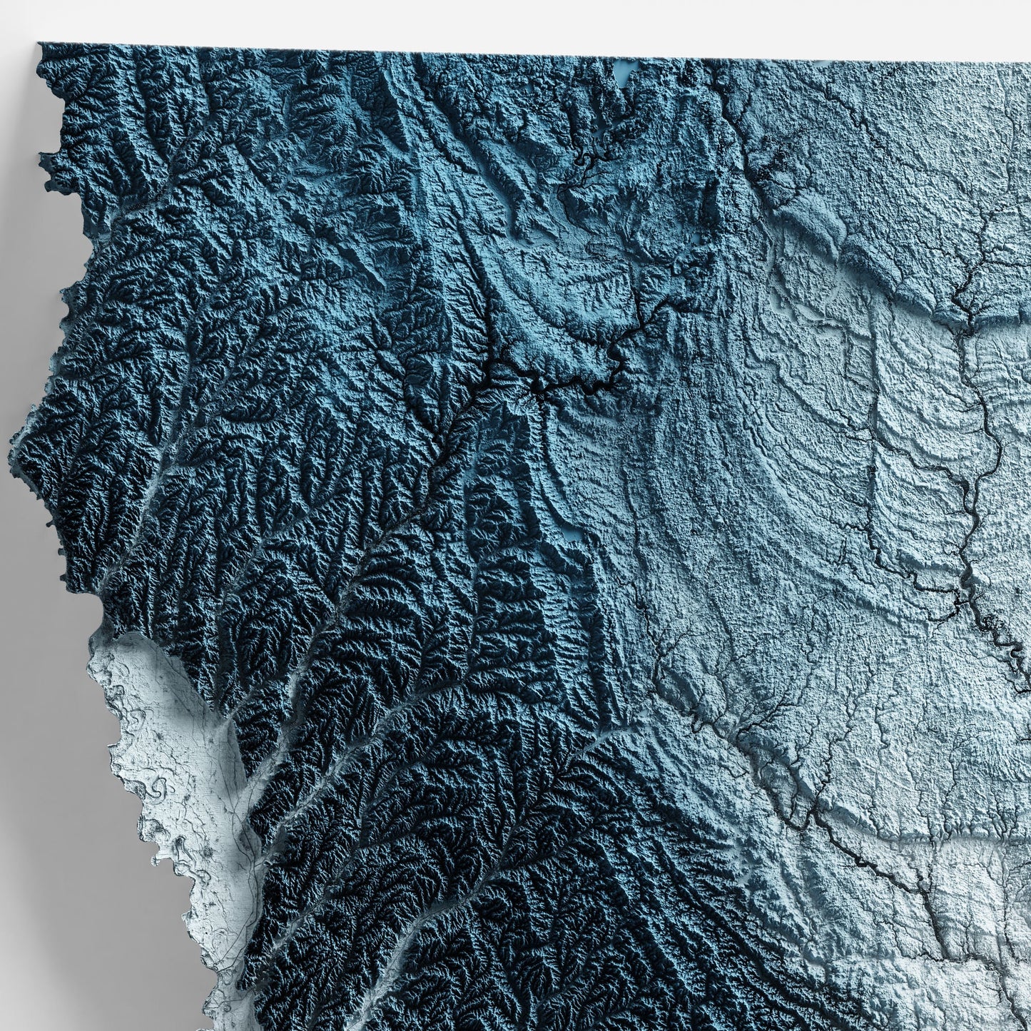 Iowa Art Relief Map - 2D Print - USA Geology - 2D Shaded Relief Map - United States of America