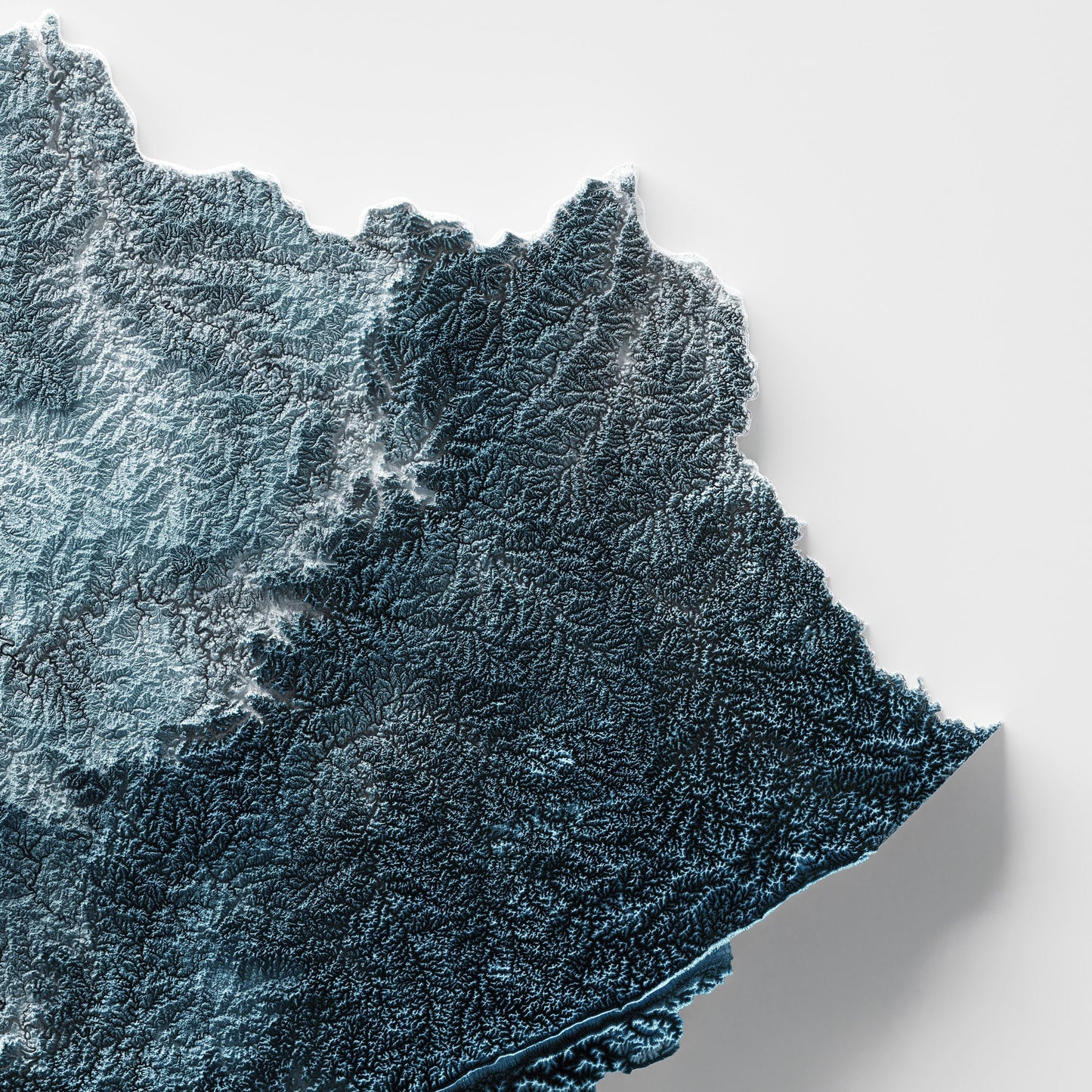 Kentucky Art Relief Map - 2D Print - USA Geology - 2D Shaded Relief Map - United States of America