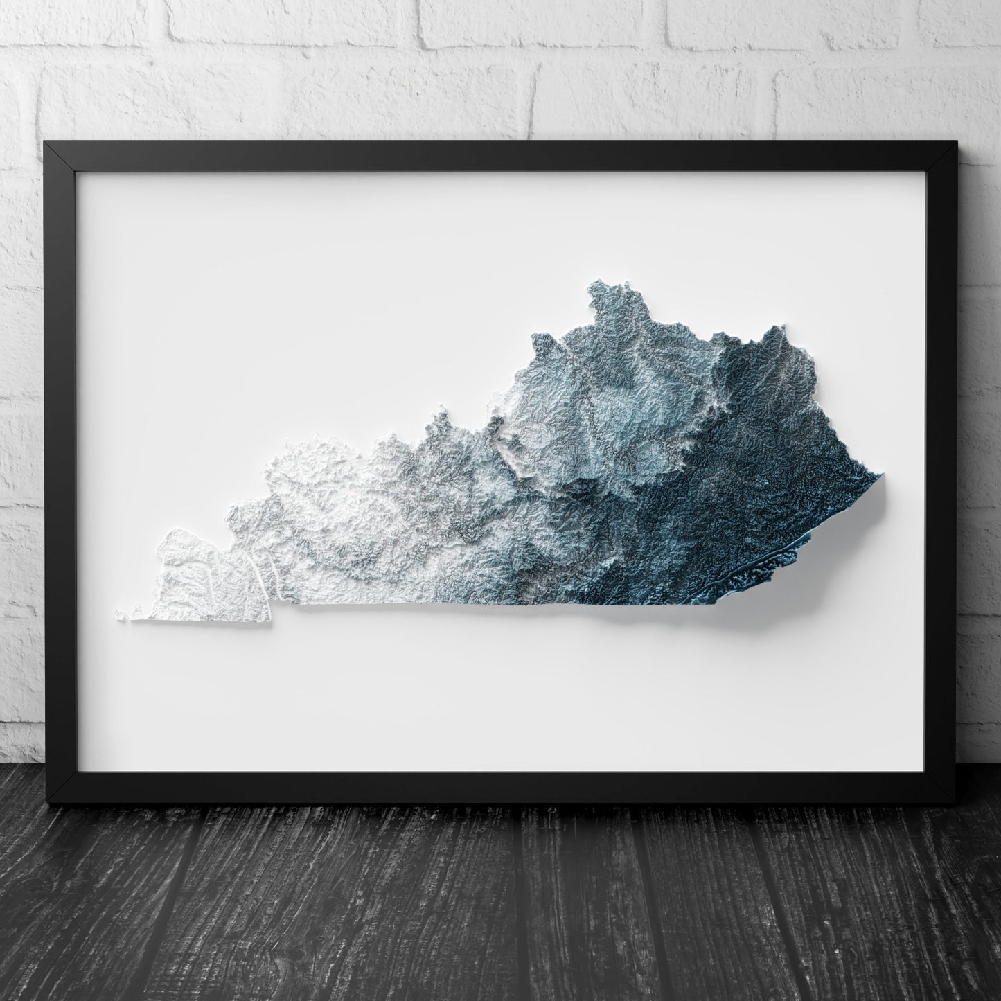 Kentucky Art Relief Map - 2D Print - USA Geology - 2D Shaded Relief Map - United States of America