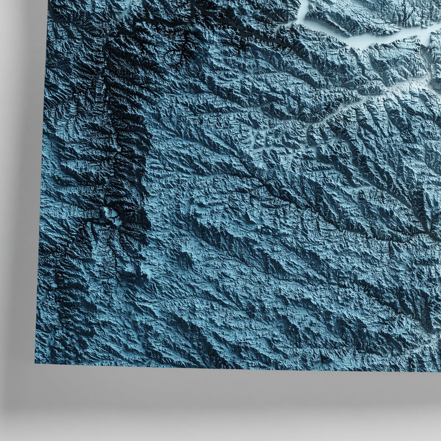 North Dakota Art Relief Map - 2D Print - USA Geology - 2D Shaded Relief Map - United States of America
