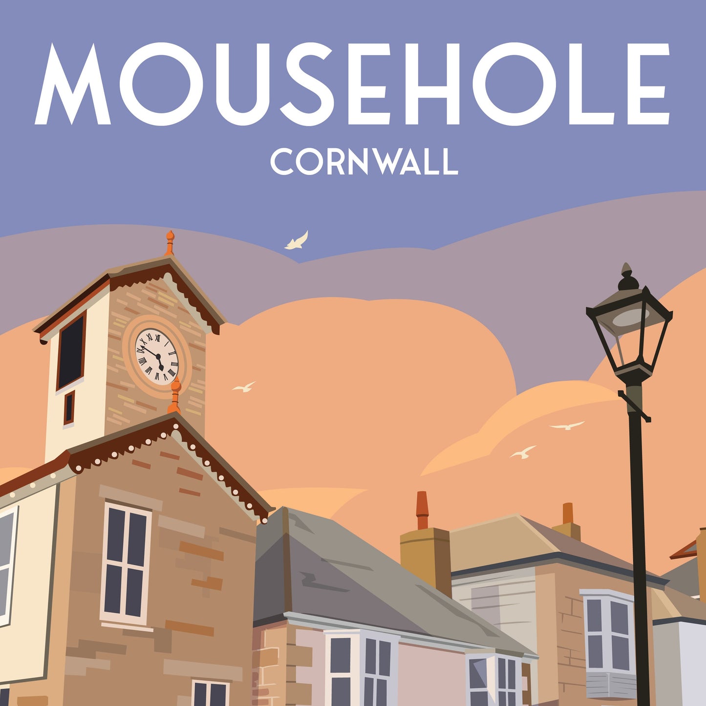 Mousehole Print - Cornwall Travel Poster - England - Mousehole Harbour