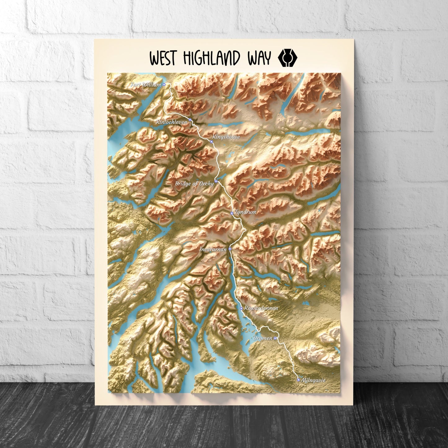 West Highland Way Map | Milngavie to Fort William | Scottish Trails | Drymen - Rowardennan - Inverarnan - Kingshouse - Glencoe - Ben Nevis