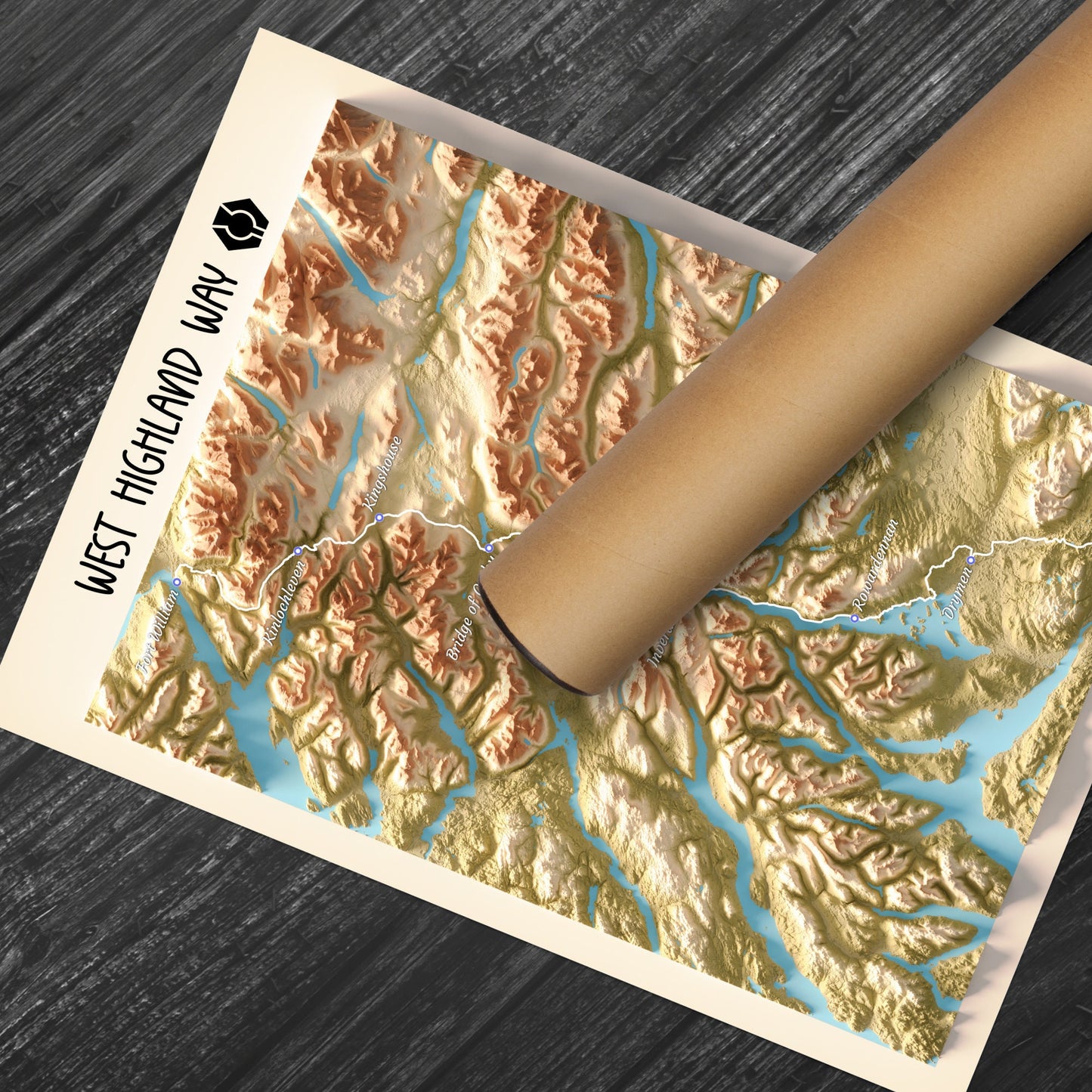 West Highland Way Map | Milngavie to Fort William | Scottish Trails | Drymen - Rowardennan - Inverarnan - Kingshouse - Glencoe - Ben Nevis