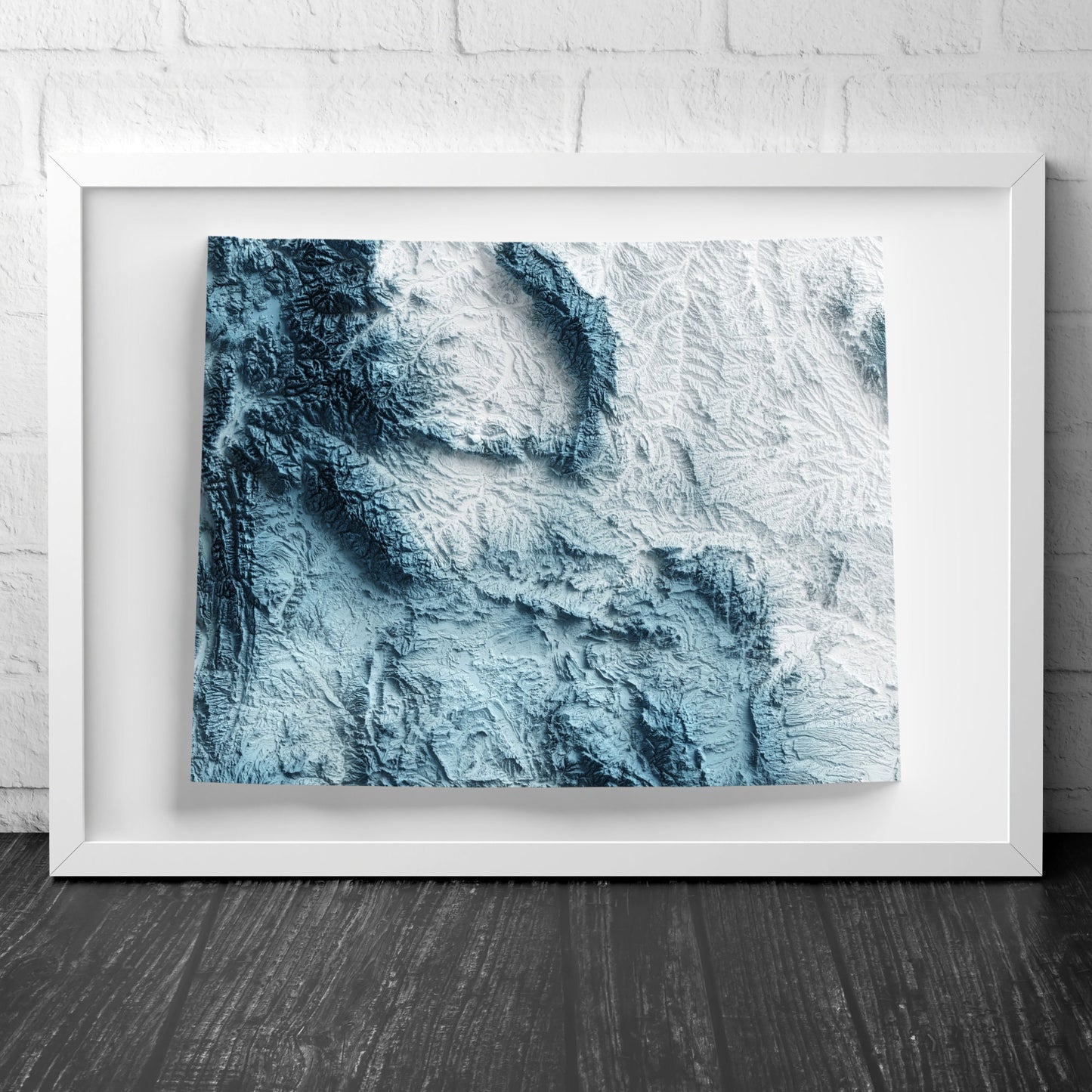 Wyoming Art Relief Map - 2D Print - USA Geology - 2D Shaded Relief Map - United States of America