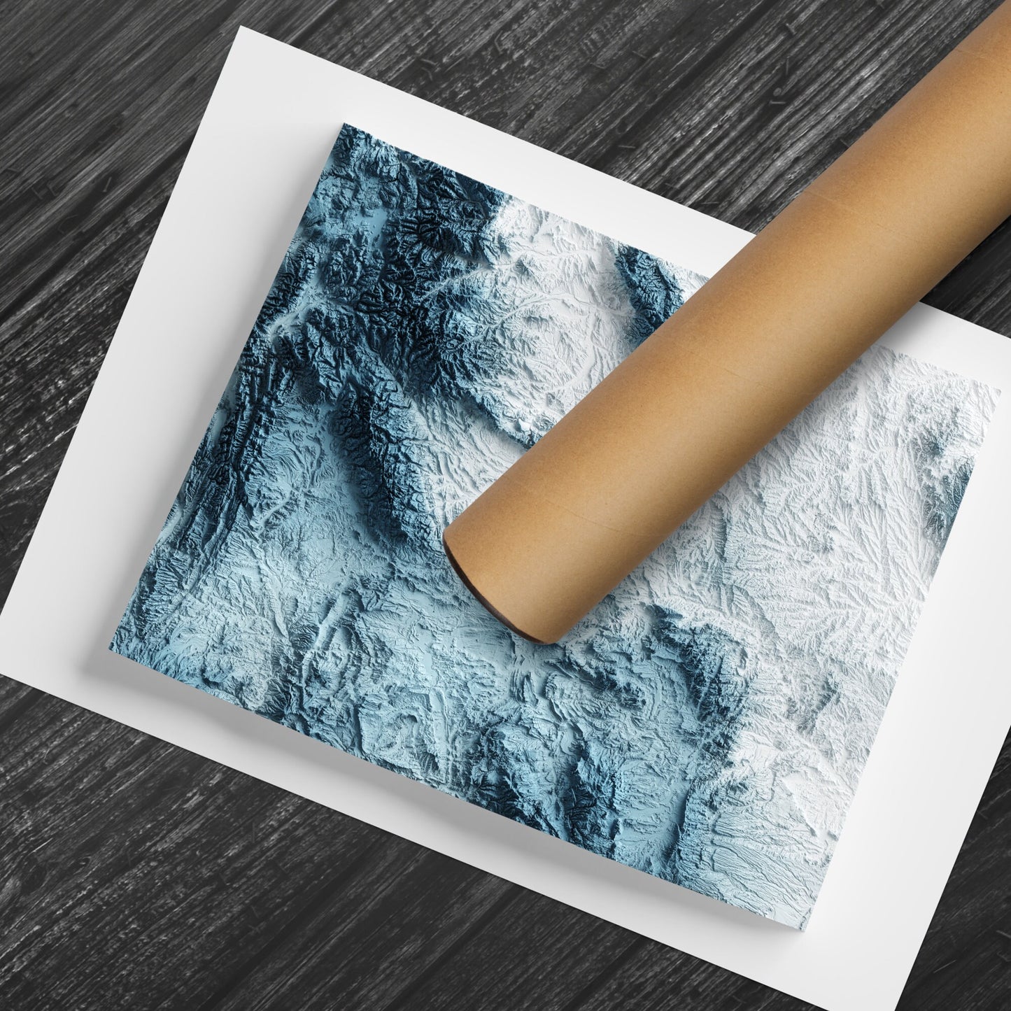 Wyoming Art Relief Map - 2D Print - USA Geology - 2D Shaded Relief Map - United States of America
