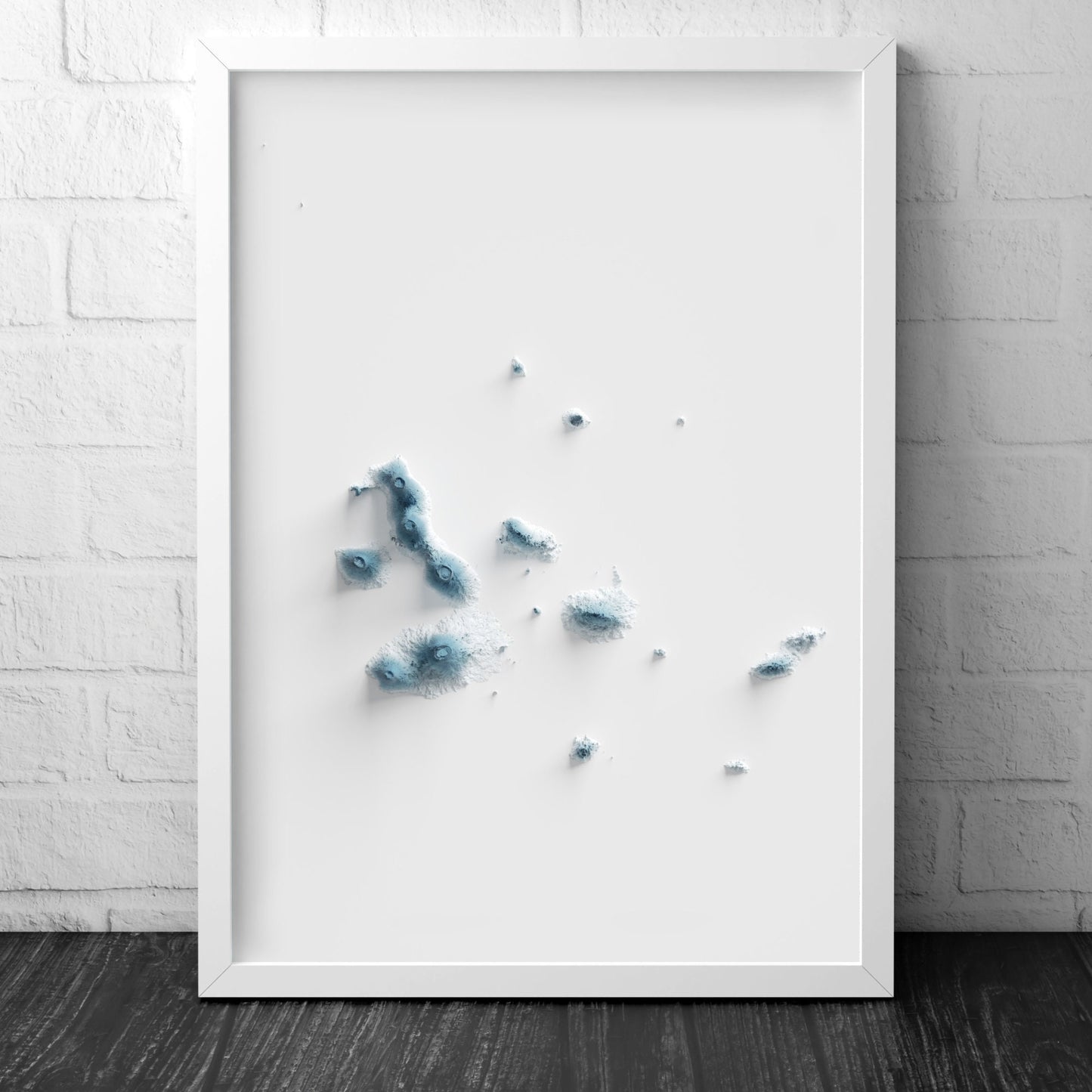 Galapagos Islands Artistic Relief Map - Unique 2D Wall Decor - Geology - 2D Shaded Relief Map
