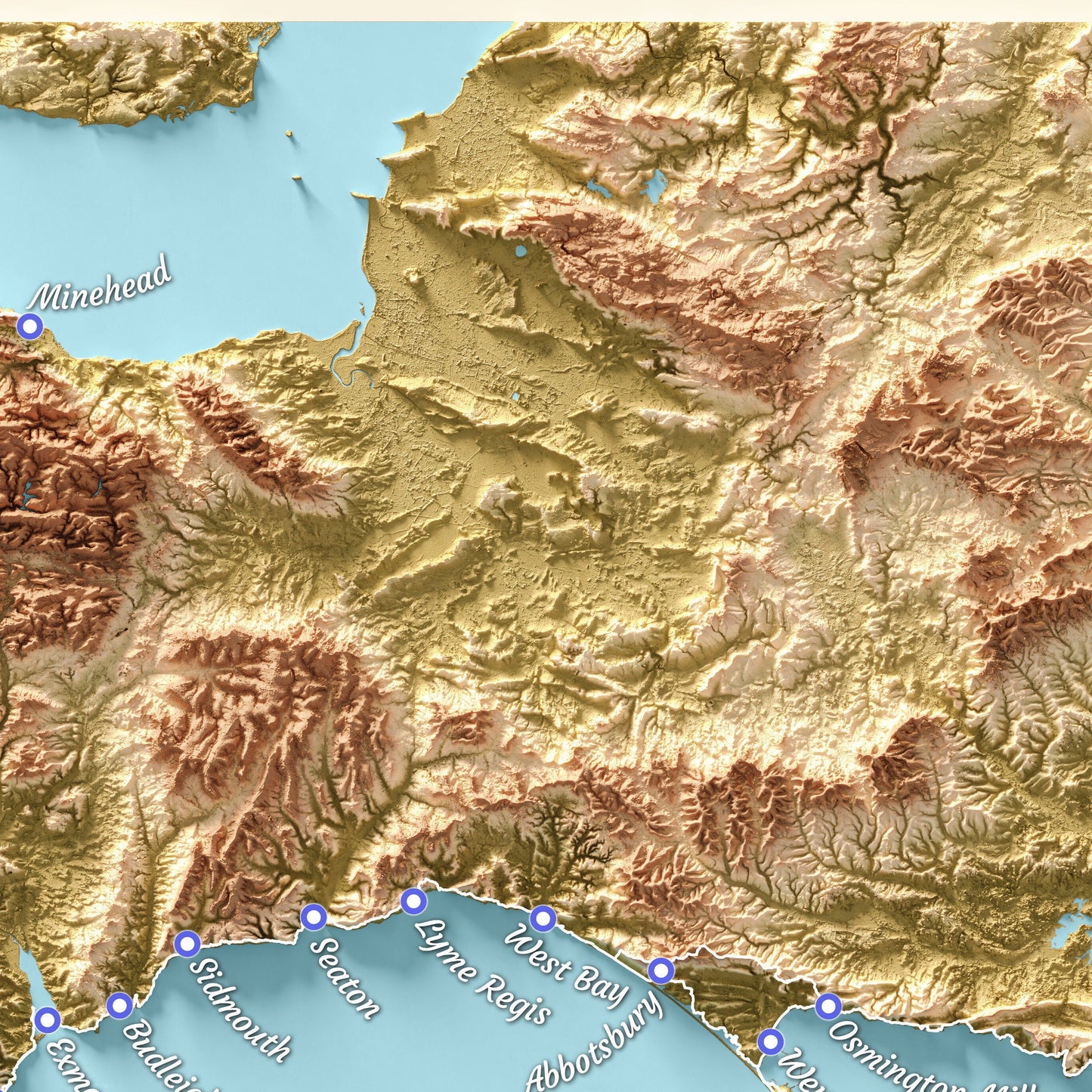South West Coast Path Print | Cornwall - Devon - Dorset - Somerset Print - Walking Trail
