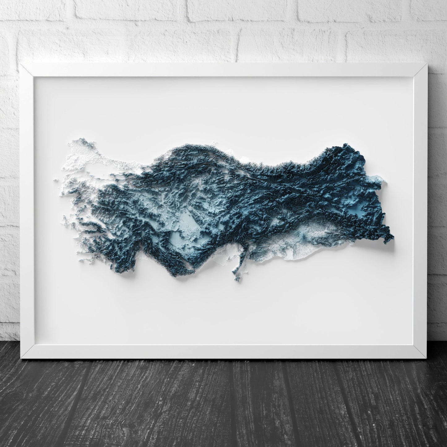 Turkey Map - 2D relief Map Art - Turkey Gifts - Southland