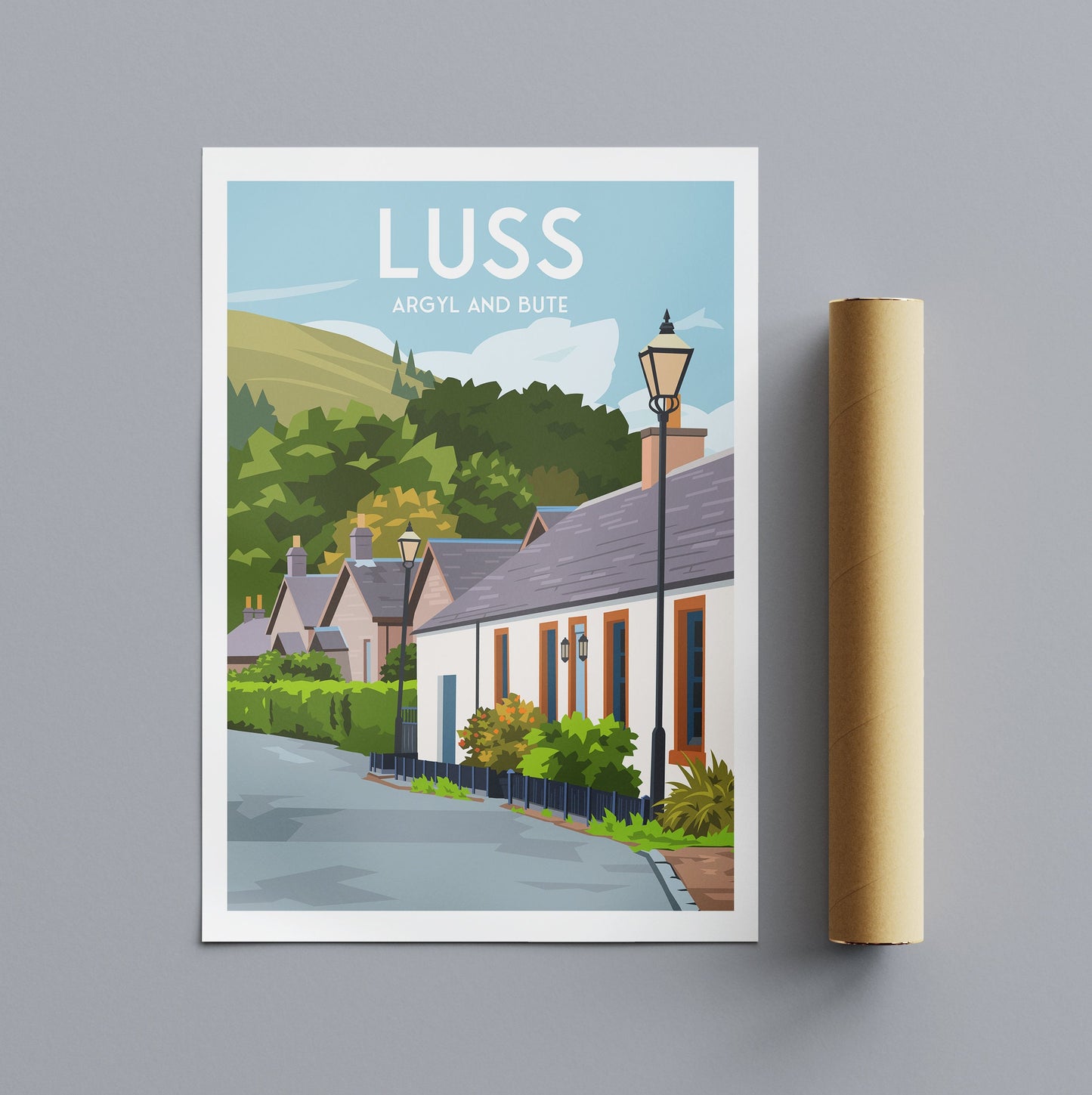 Luss Village Print - Argyll and Bute - Scotland - Scottish Travel Poster