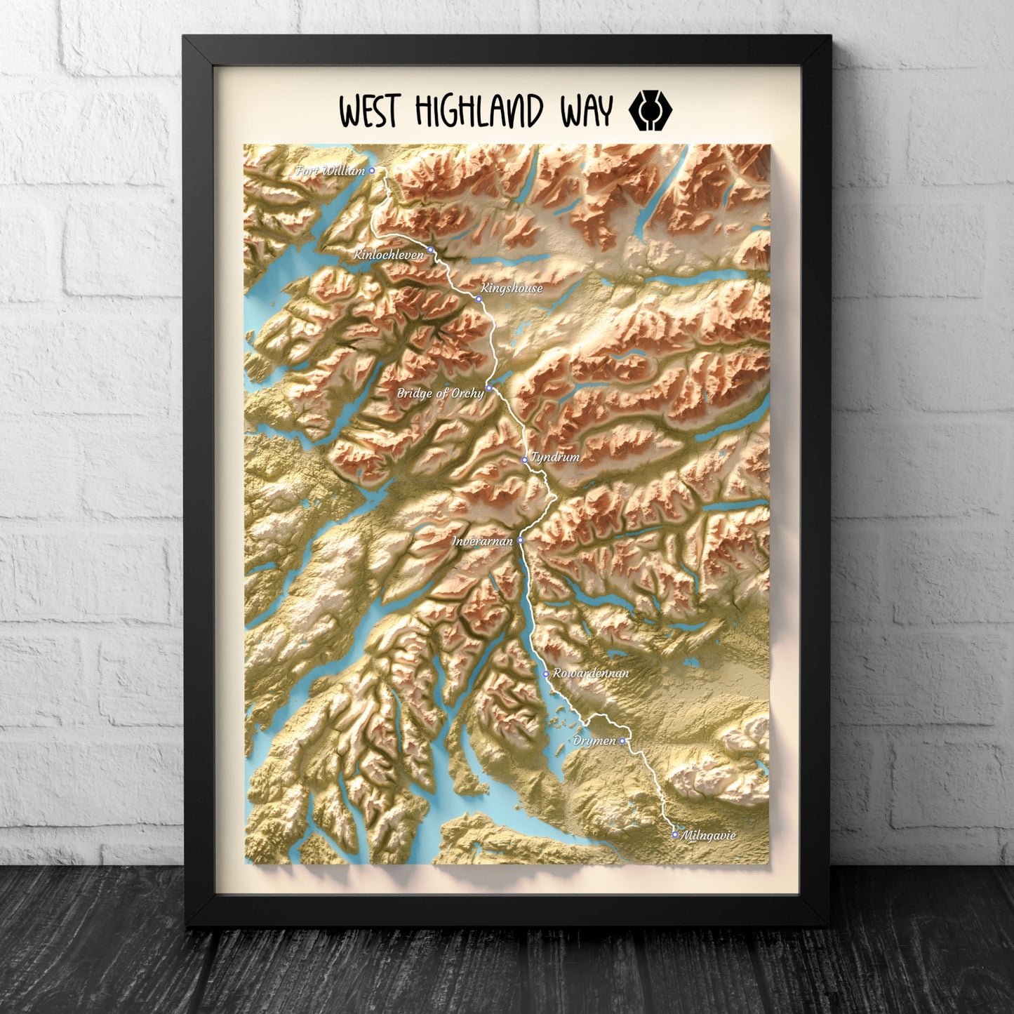 West Highland Way Map | Milngavie to Fort William | Scottish Trails | Drymen - Rowardennan - Inverarnan - Kingshouse - Glencoe - Ben Nevis