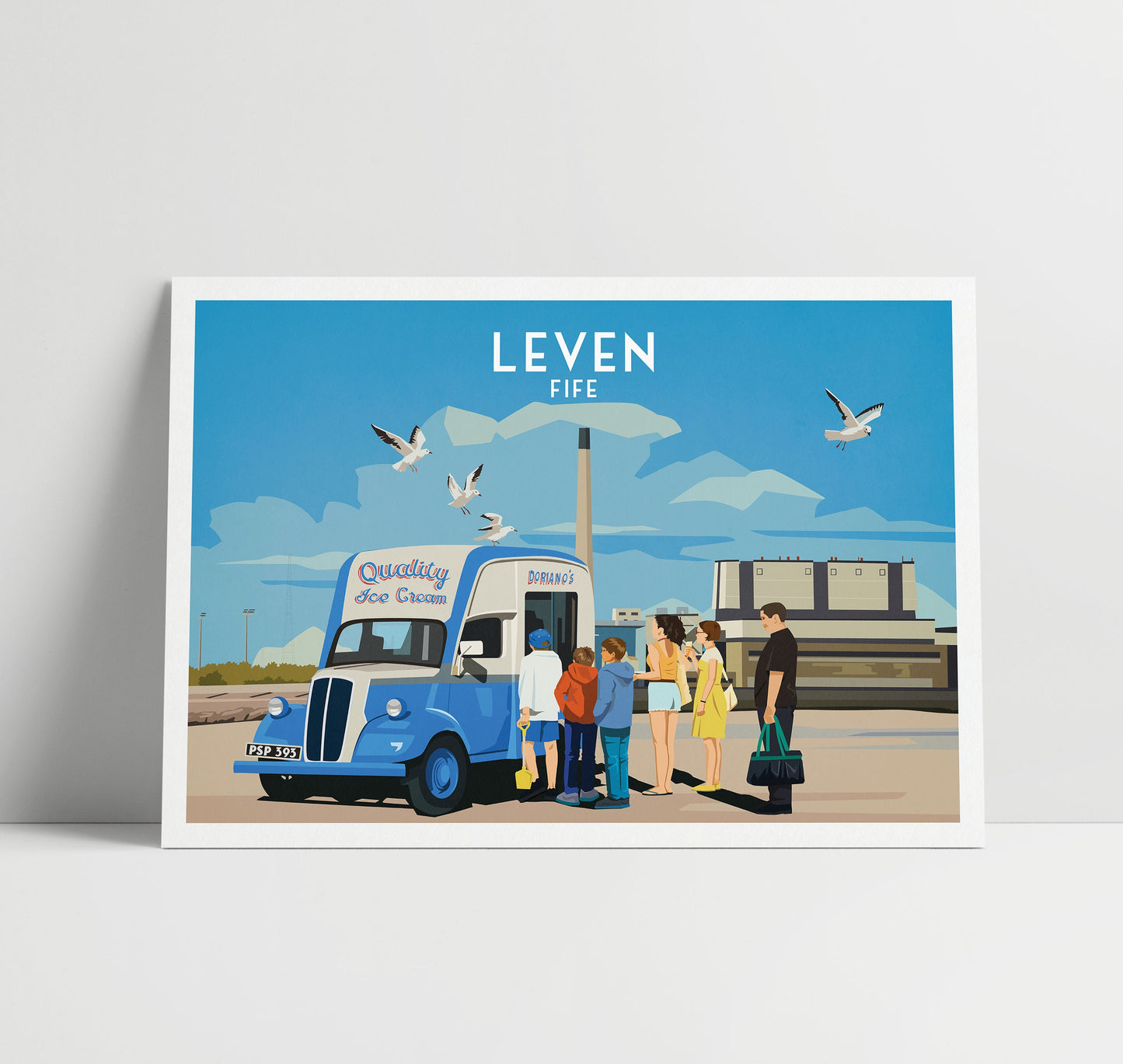 Leven Print - East Fife Poster - Power Station - Ice Cream Van - landscape
