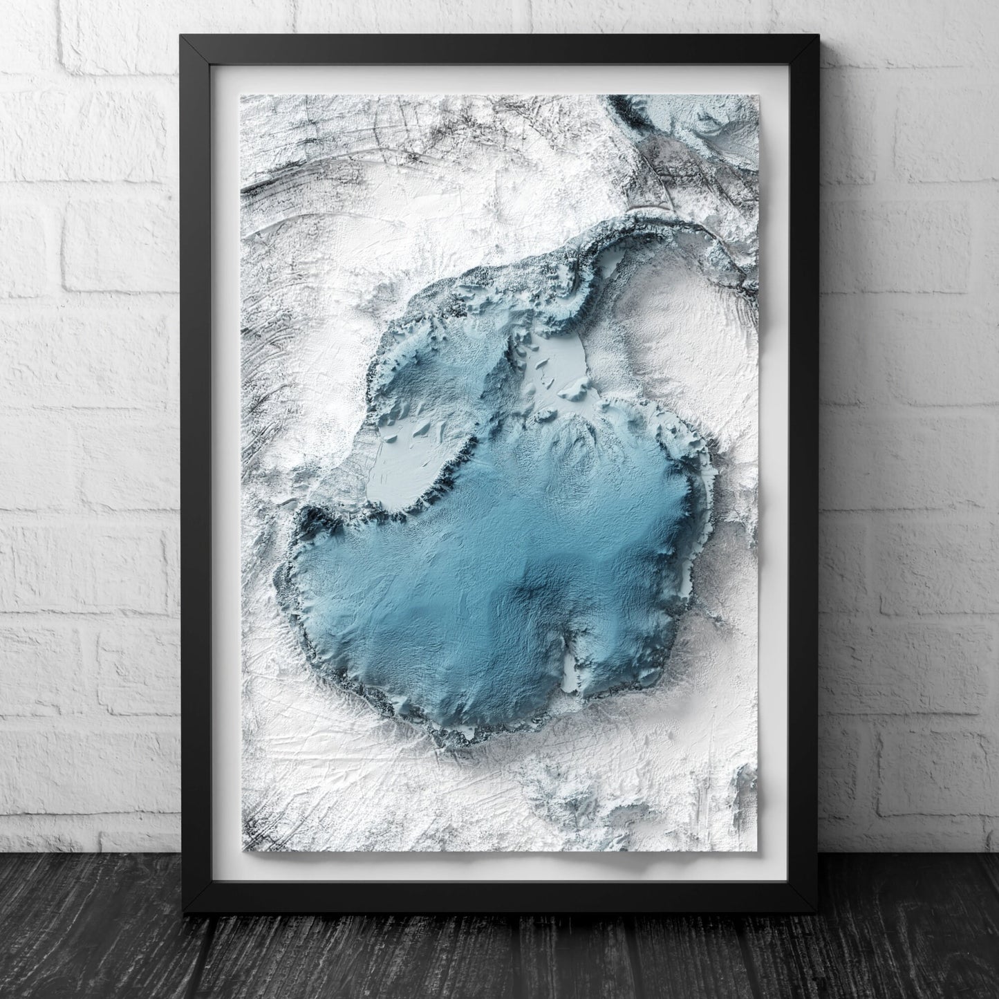 Antarctica Art Relief Map - 2D Bathymetric Print - South Pole Geology - 2D Shaded Relief Map