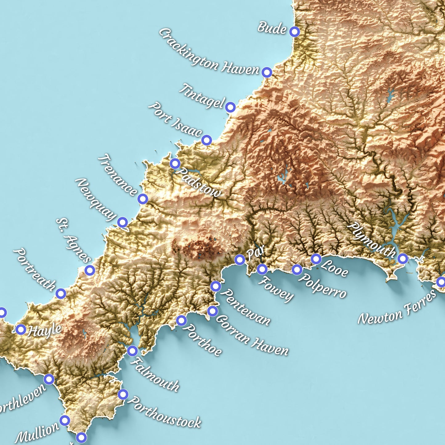 South West Coast Path Print | Cornwall - Devon - Dorset - Somerset Print - Walking Trail
