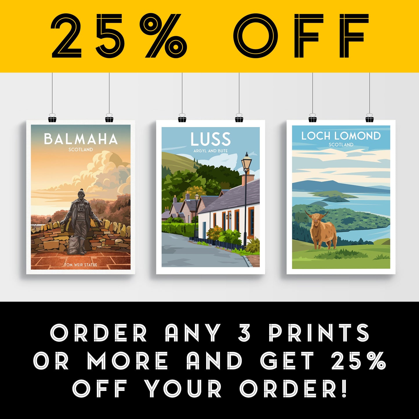 Luss Village Print - Argyll and Bute - Scotland - Scottish Travel Poster