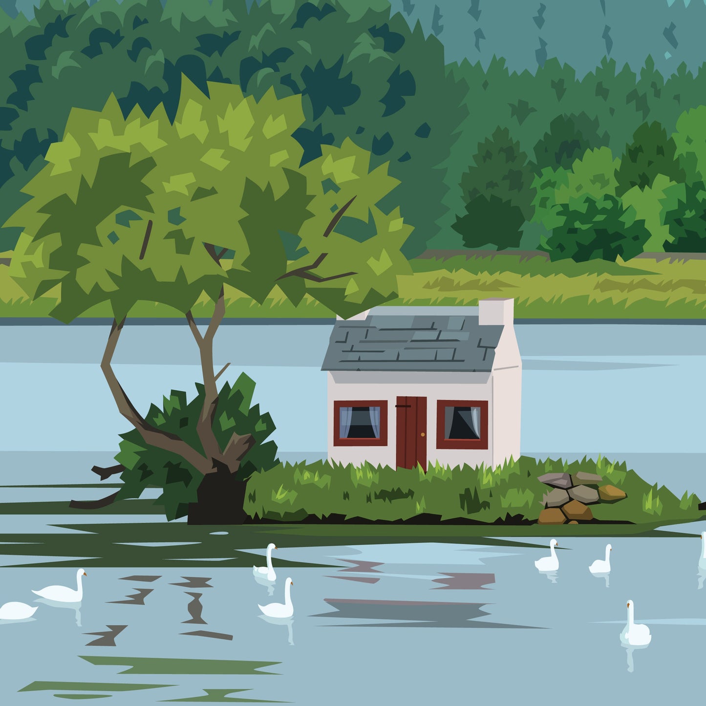 Lairg Travel Poster - Loch Shin Print - The Wee Hoose - Sutherland - Broons Hoose